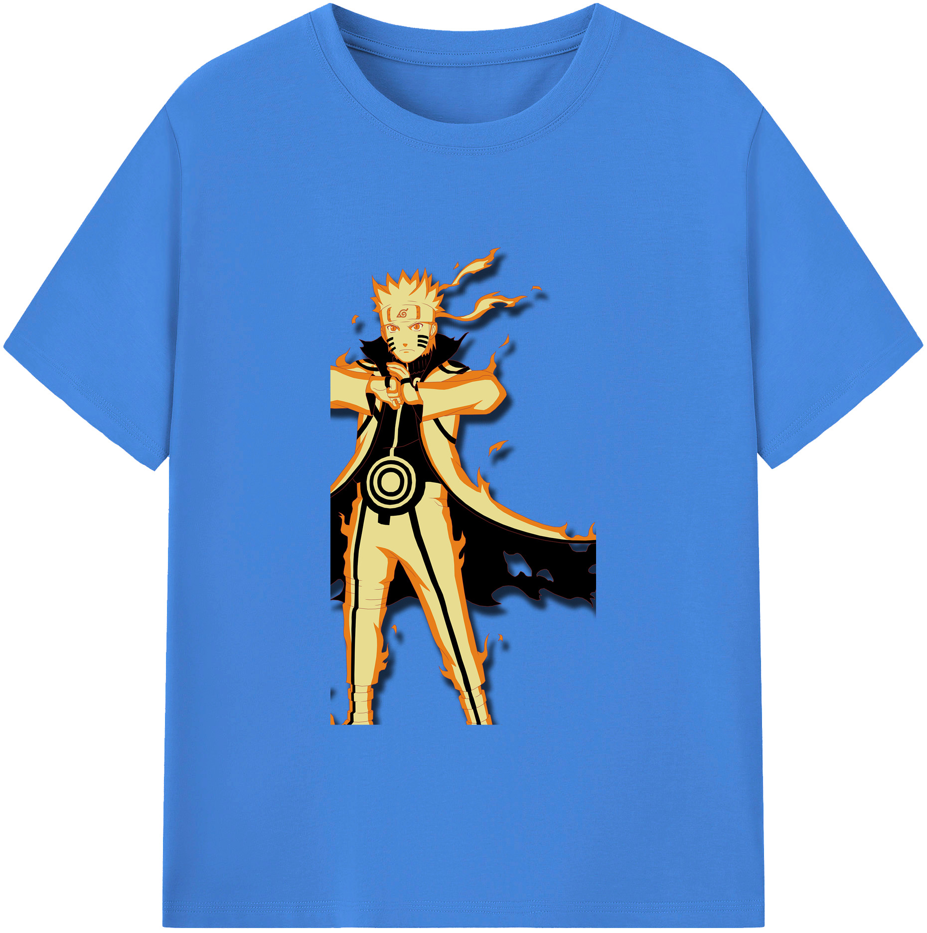 （画像用） NARUTO -ナルト- うずまき ナルト Uzumaki Naruto 綿100％ メンズ半袖Tシャツ｜肌触りやわらか＆通気性