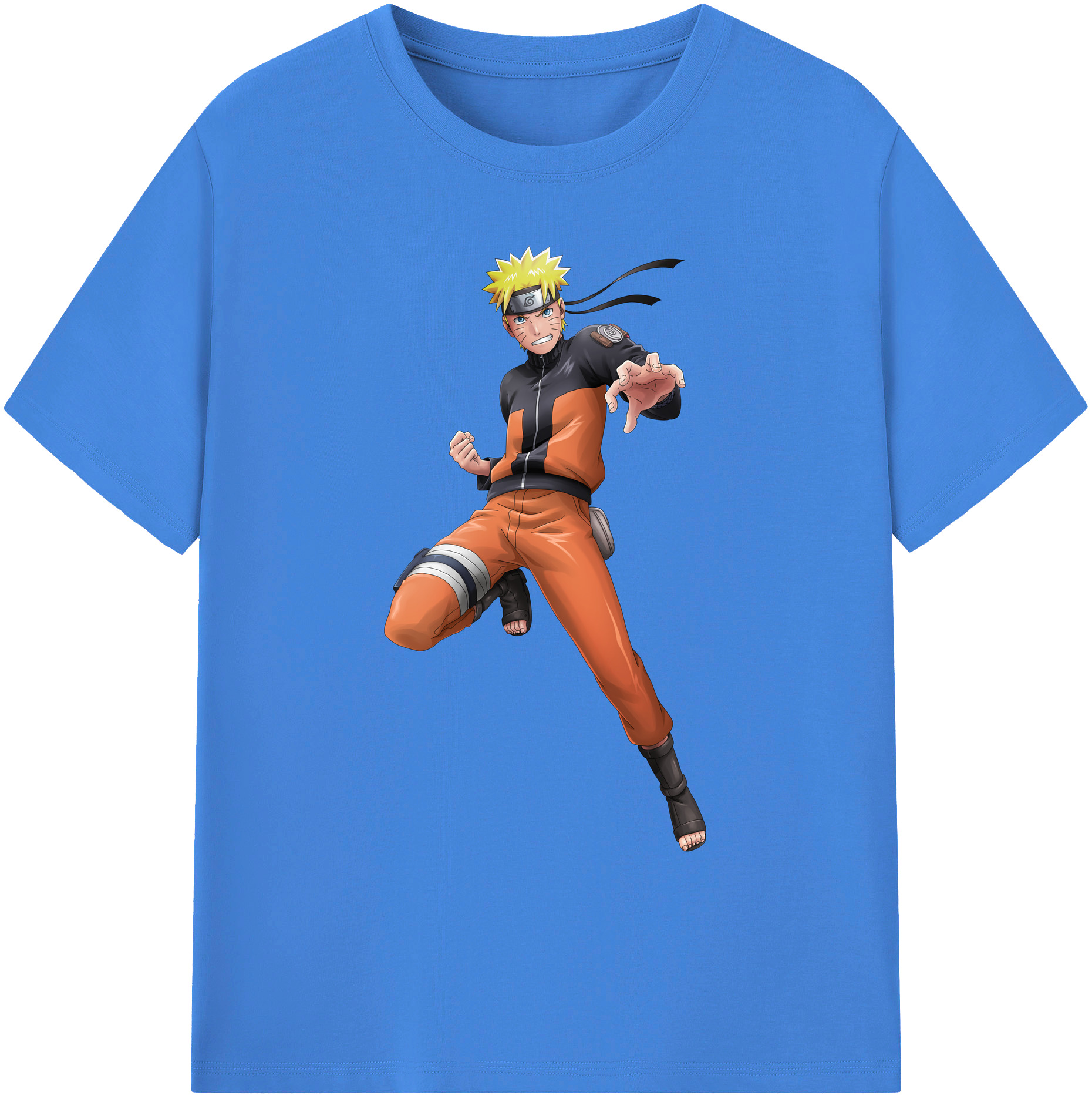 （画像用） NARUTO -ナルト- うずまき ナルト Uzumaki Naruto 綿100％ メンズ半袖Tシャツ｜肌触りやわらか＆通気性