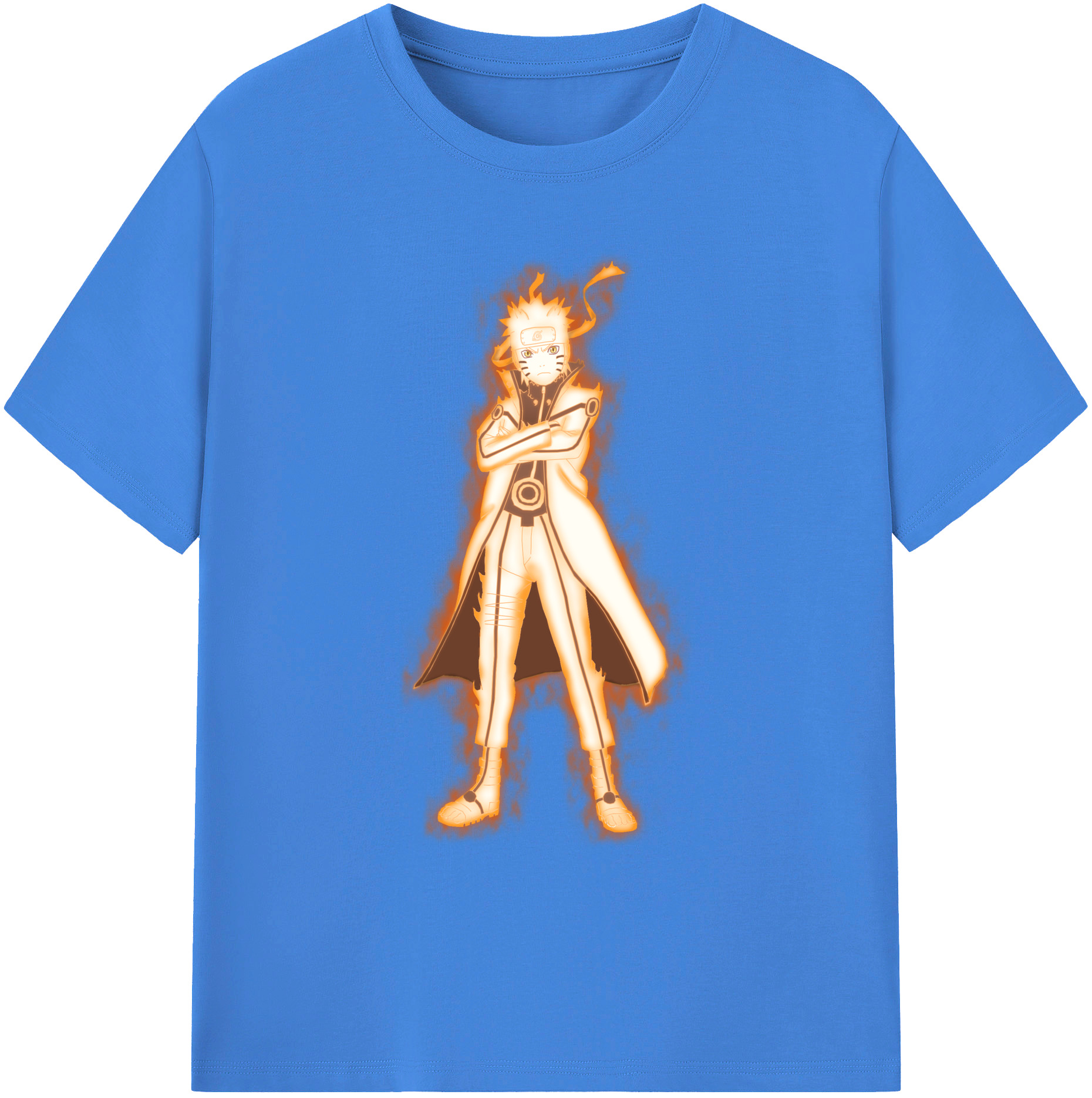 （画像用） NARUTO -ナルト- うずまき ナルト Uzumaki Naruto 綿100％ メンズ半袖Tシャツ｜肌触りやわらか＆通気性