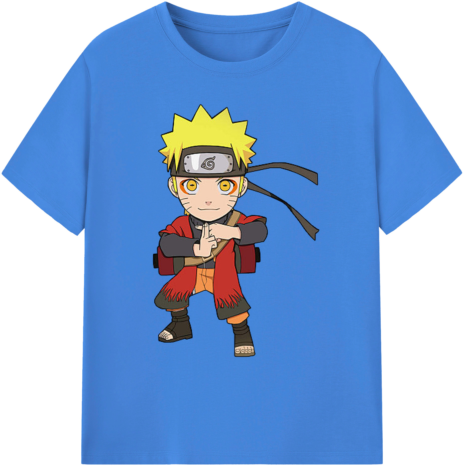 （画像用） NARUTO -ナルト- うずまき ナルト Uzumaki Naruto 綿100％ メンズ半袖Tシャツ｜肌触りやわらか＆通気性
