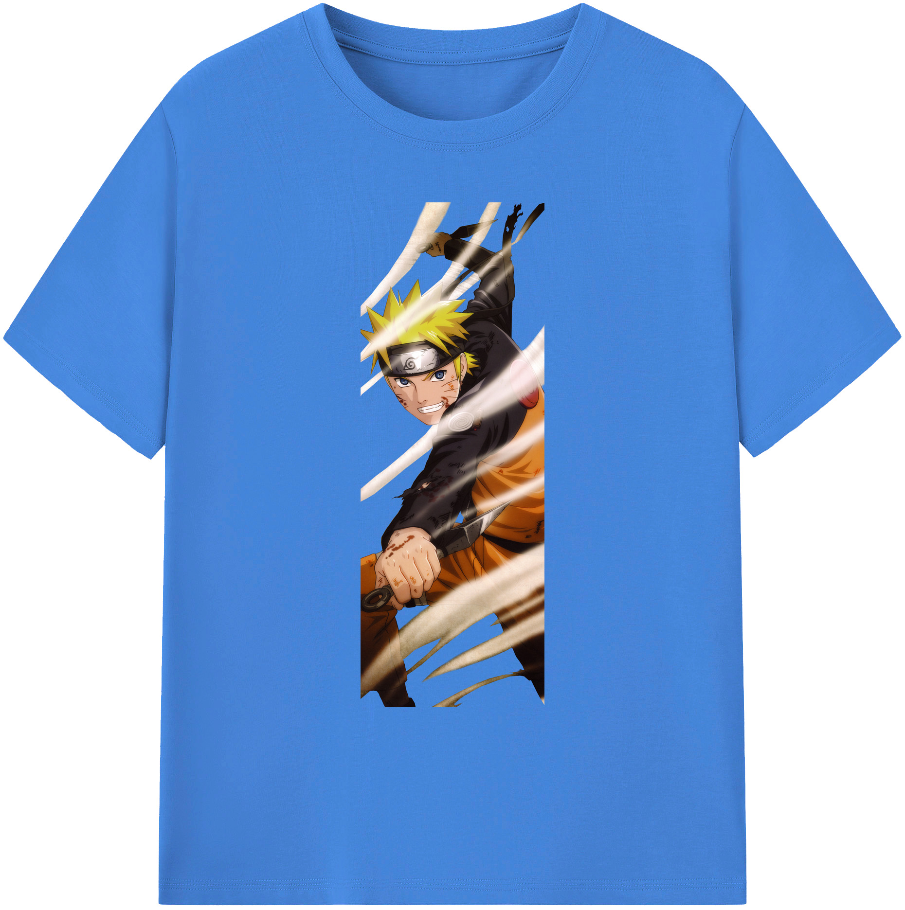 （画像用） NARUTO -ナルト- うずまき ナルト Uzumaki Naruto 綿100％ メンズ半袖Tシャツ｜肌触りやわらか＆通気性