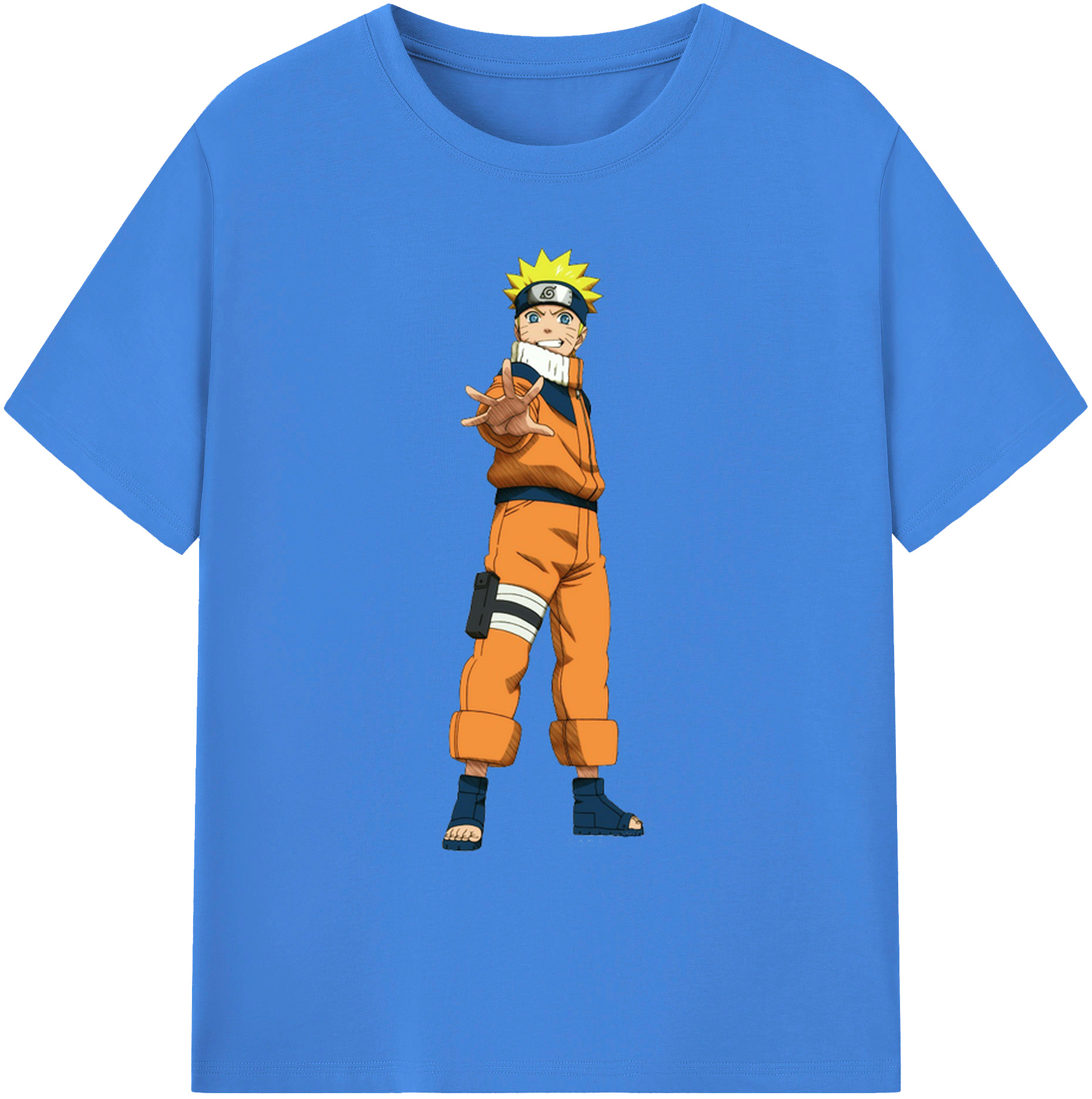 （画像用） NARUTO -ナルト- うずまき ナルト Uzumaki Naruto 綿100％ メンズ半袖Tシャツ｜肌触りやわらか＆通気性