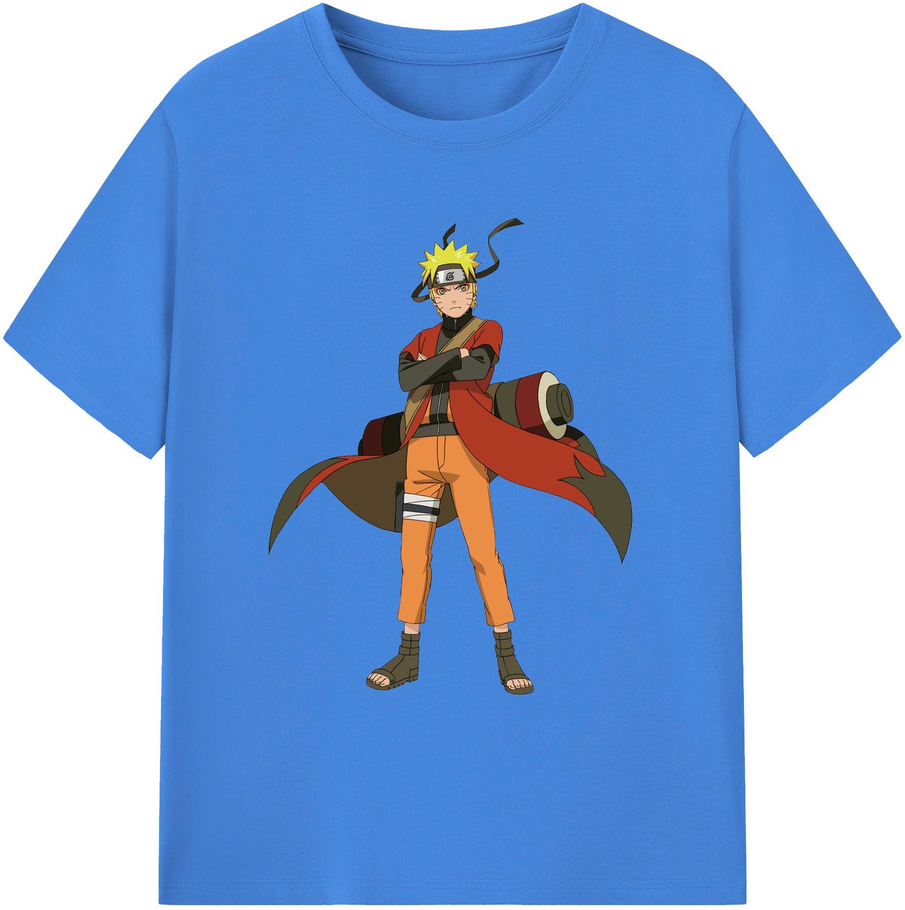 （画像用） NARUTO -ナルト- うずまき ナルト Uzumaki Naruto 綿100％ メンズ半袖Tシャツ｜肌触りやわらか＆通気性
