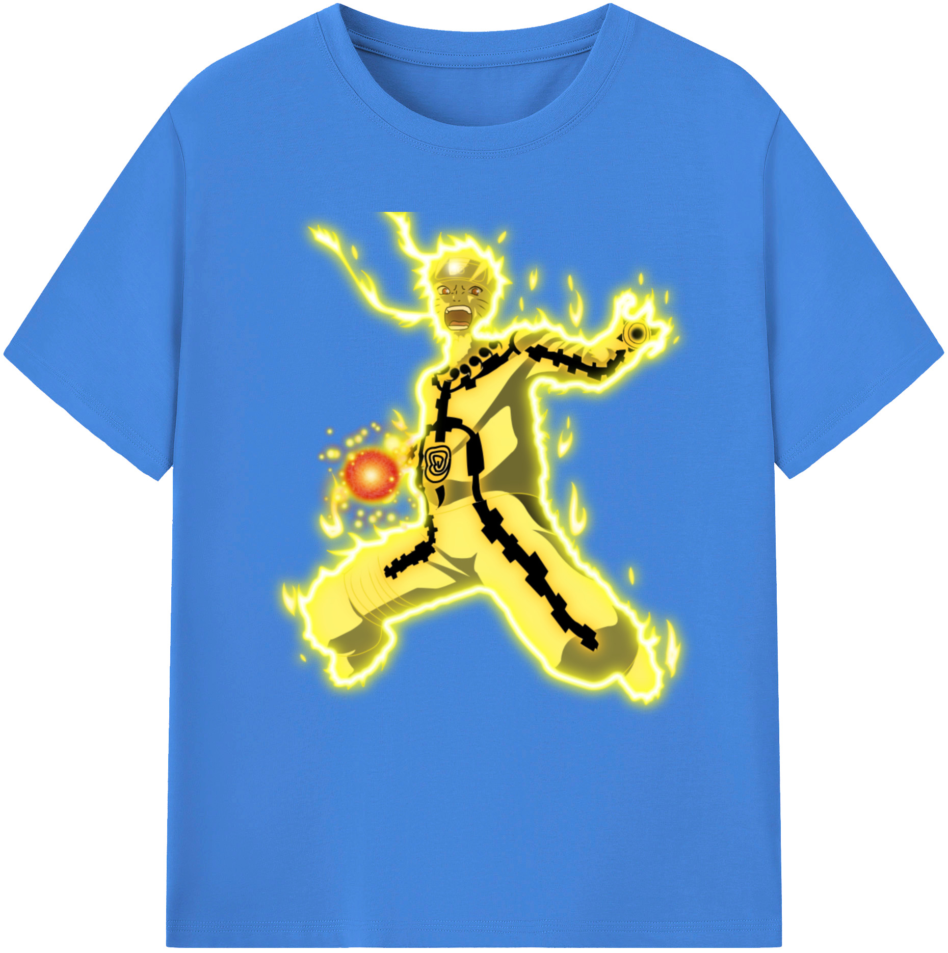 （画像用） NARUTO -ナルト- うずまき ナルト Uzumaki Naruto 綿100％ メンズ半袖Tシャツ｜肌触りやわらか＆通気性