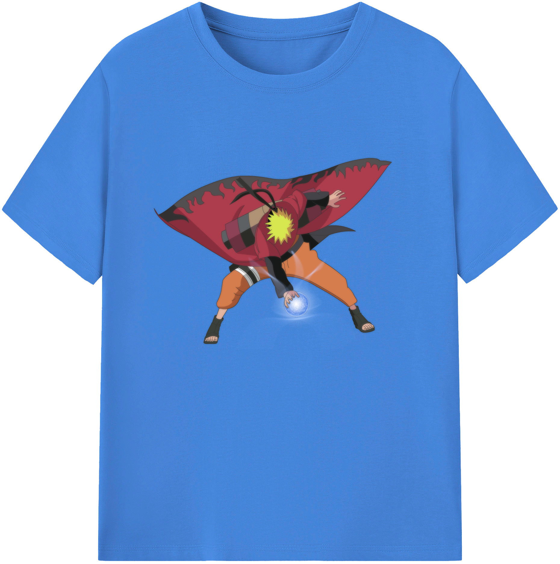 （画像用） NARUTO -ナルト- うずまき ナルト Uzumaki Naruto 綿100％ メンズ半袖Tシャツ｜肌触りやわらか＆通気性