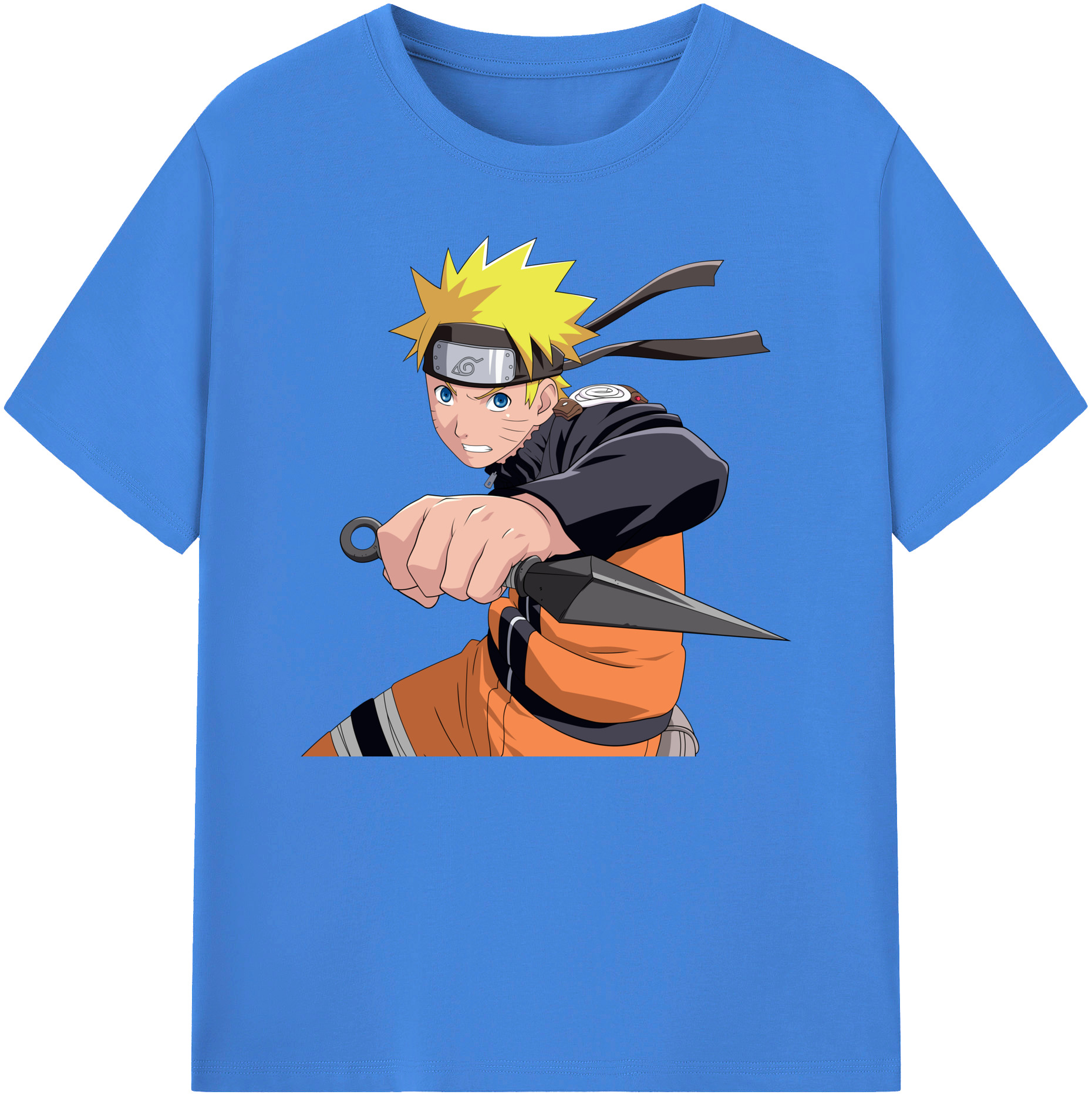 （画像用） NARUTO -ナルト- うずまき ナルト Uzumaki Naruto 綿100％ メンズ半袖Tシャツ｜肌触りやわらか＆通気性