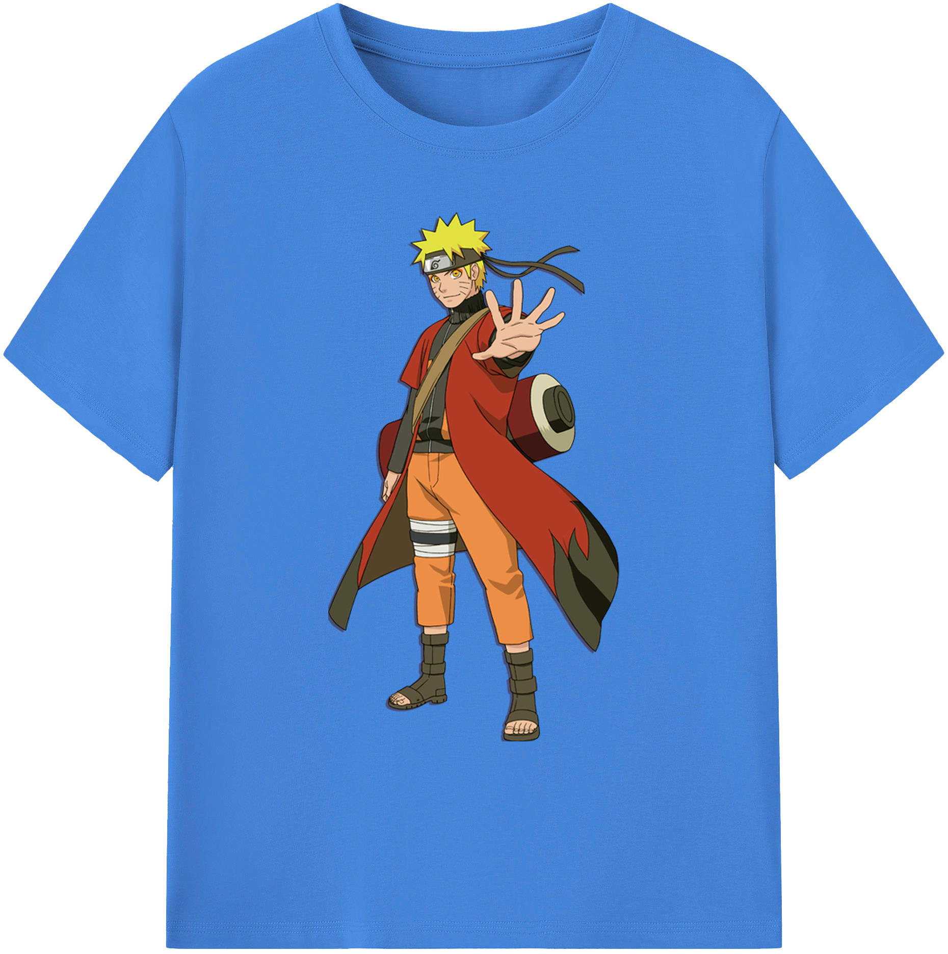 （画像用） NARUTO -ナルト- うずまき ナルト Uzumaki Naruto 綿100％ メンズ半袖Tシャツ｜肌触りやわらか＆通気性