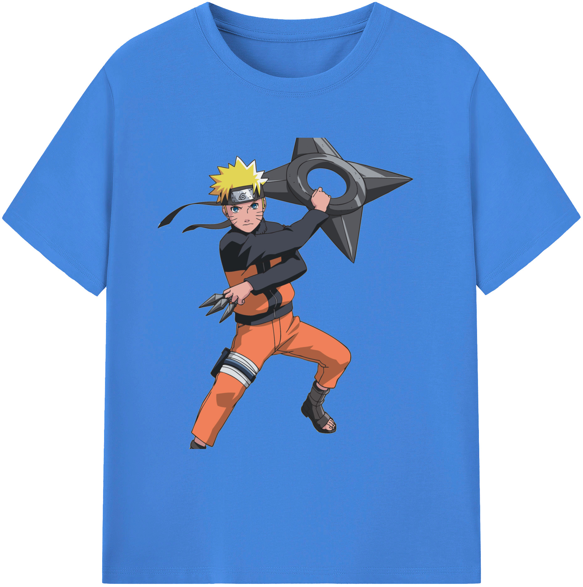 （画像用） NARUTO -ナルト- うずまき ナルト Uzumaki Naruto 綿100％ メンズ半袖Tシャツ｜肌触りやわらか＆通気性