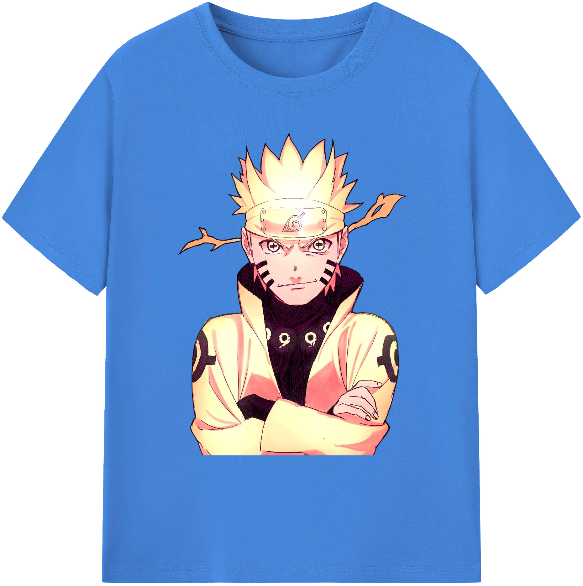 （画像用） NARUTO -ナルト- うずまき ナルト Uzumaki Naruto 綿100％ メンズ半袖Tシャツ｜肌触りやわらか＆通気性