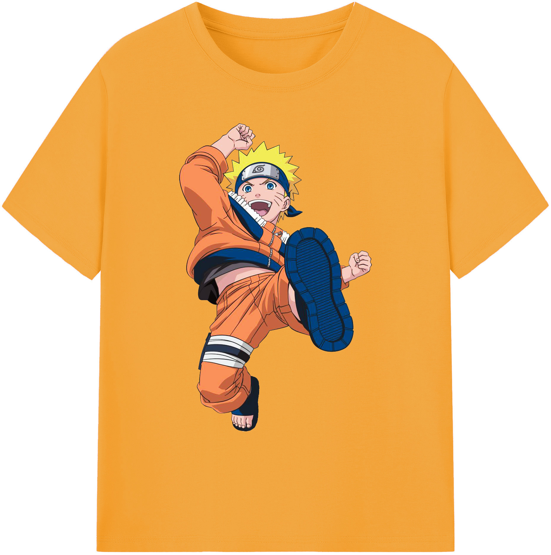 （画像用） NARUTO -ナルト- うずまき ナルト Uzumaki Naruto 綿100％ メンズ半袖Tシャツ｜肌触りやわらか＆通気性