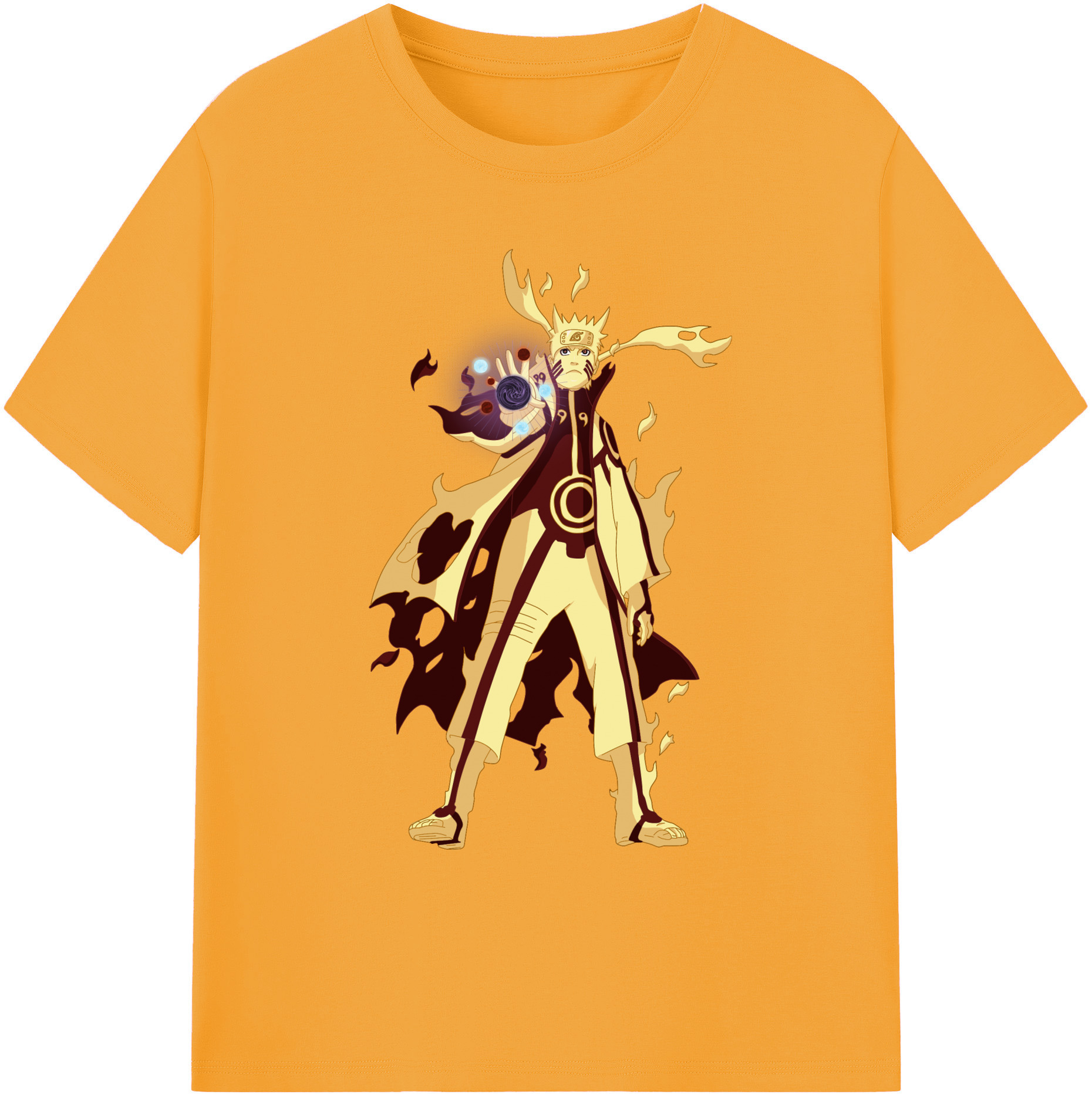 （画像用） NARUTO -ナルト- うずまき ナルト Uzumaki Naruto 綿100％ メンズ半袖Tシャツ｜肌触りやわらか＆通気性