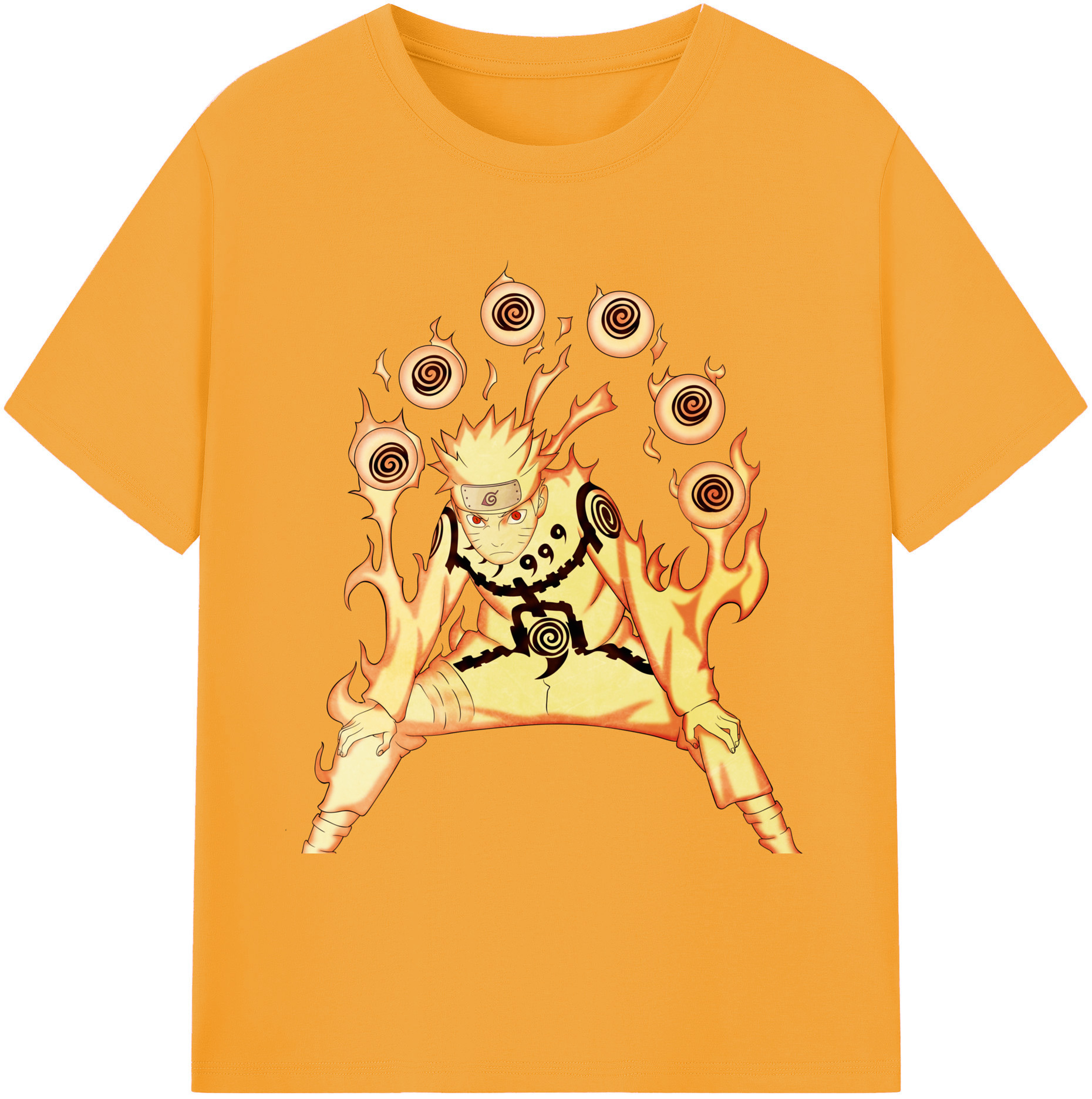 （画像用） NARUTO -ナルト- うずまき ナルト Uzumaki Naruto 綿100％ メンズ半袖Tシャツ｜肌触りやわらか＆通気性
