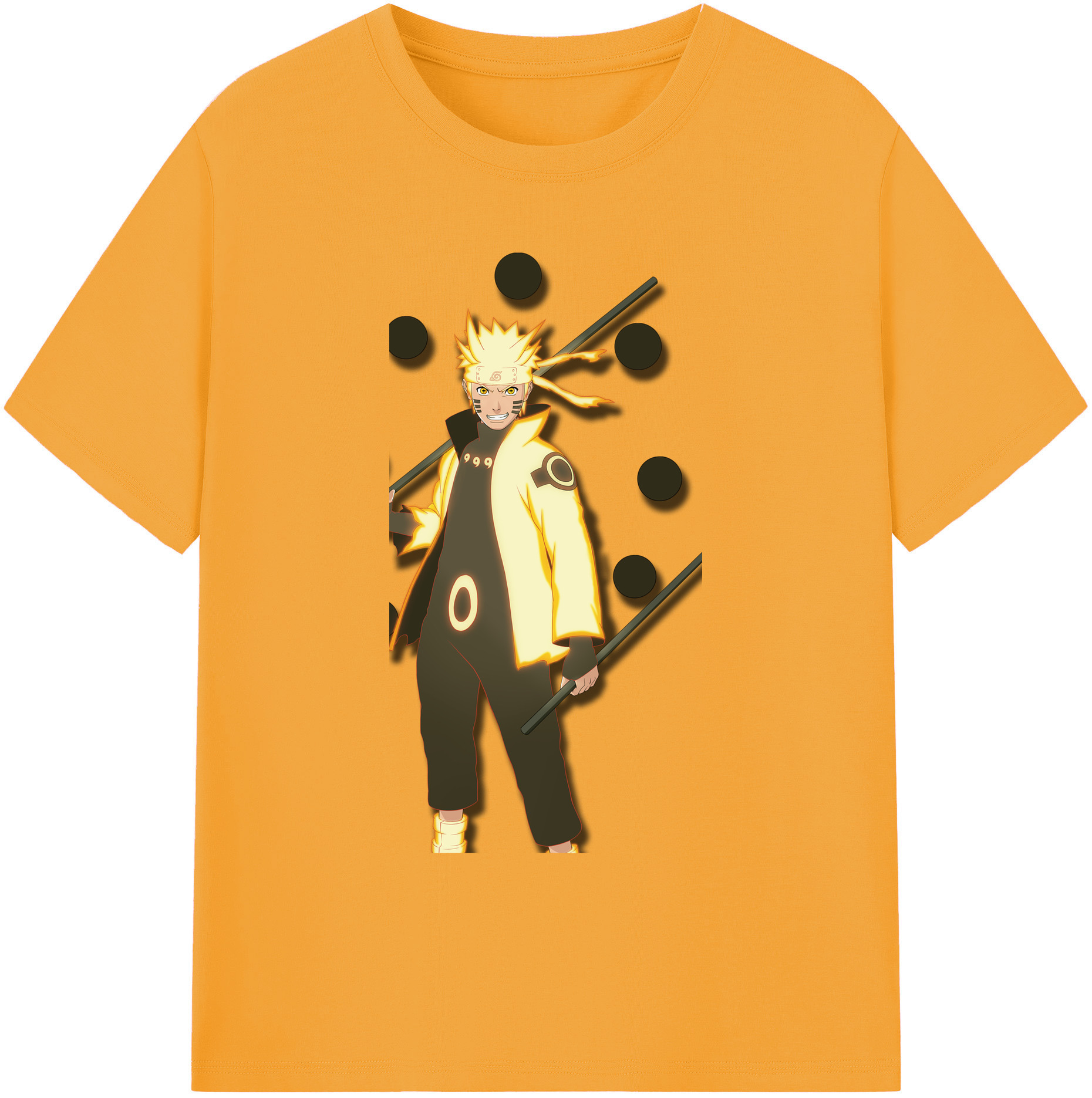 （画像用） NARUTO -ナルト- うずまき ナルト Uzumaki Naruto 綿100％ メンズ半袖Tシャツ｜肌触りやわらか＆通気性