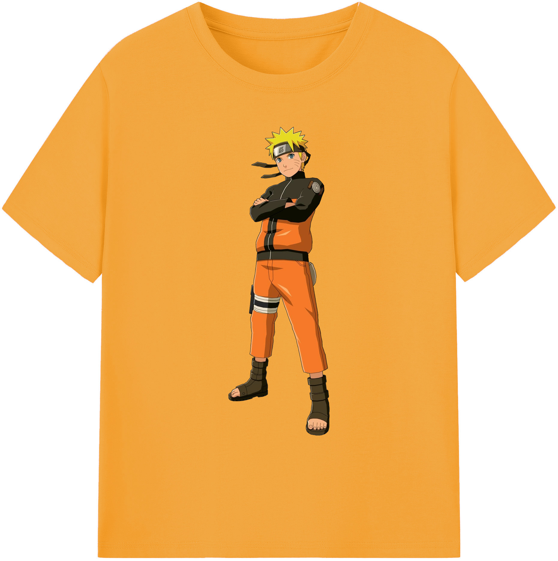 （画像用） NARUTO -ナルト- うずまき ナルト Uzumaki Naruto 綿100％ メンズ半袖Tシャツ｜肌触りやわらか＆通気性
