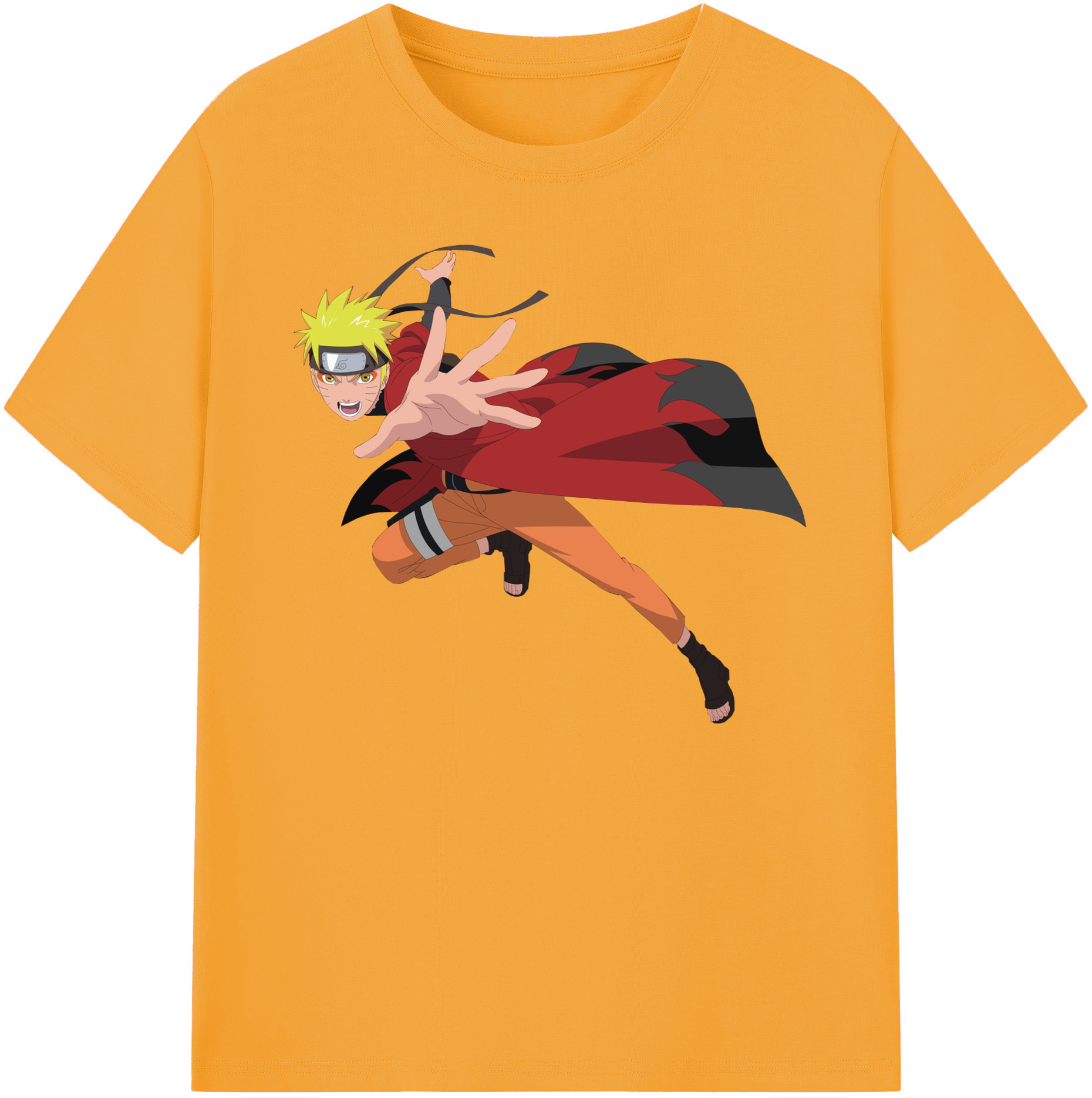 （画像用） NARUTO -ナルト- うずまき ナルト Uzumaki Naruto 綿100％ メンズ半袖Tシャツ｜肌触りやわらか＆通気性