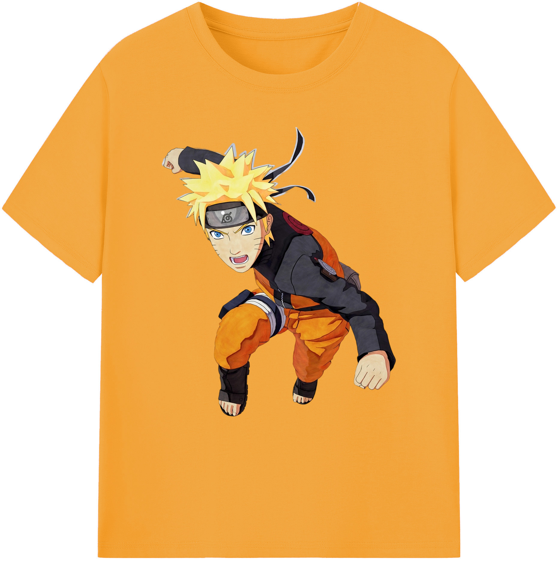 （画像用） NARUTO -ナルト- うずまき ナルト Uzumaki Naruto 綿100％ メンズ半袖Tシャツ｜肌触りやわらか＆通気性