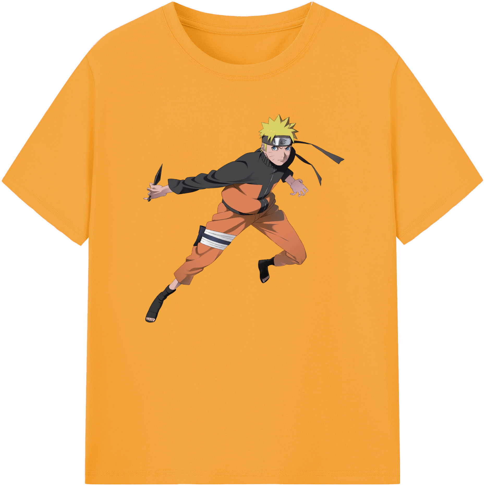 （画像用） NARUTO -ナルト- うずまき ナルト Uzumaki Naruto 綿100％ メンズ半袖Tシャツ｜肌触りやわらか＆通気性