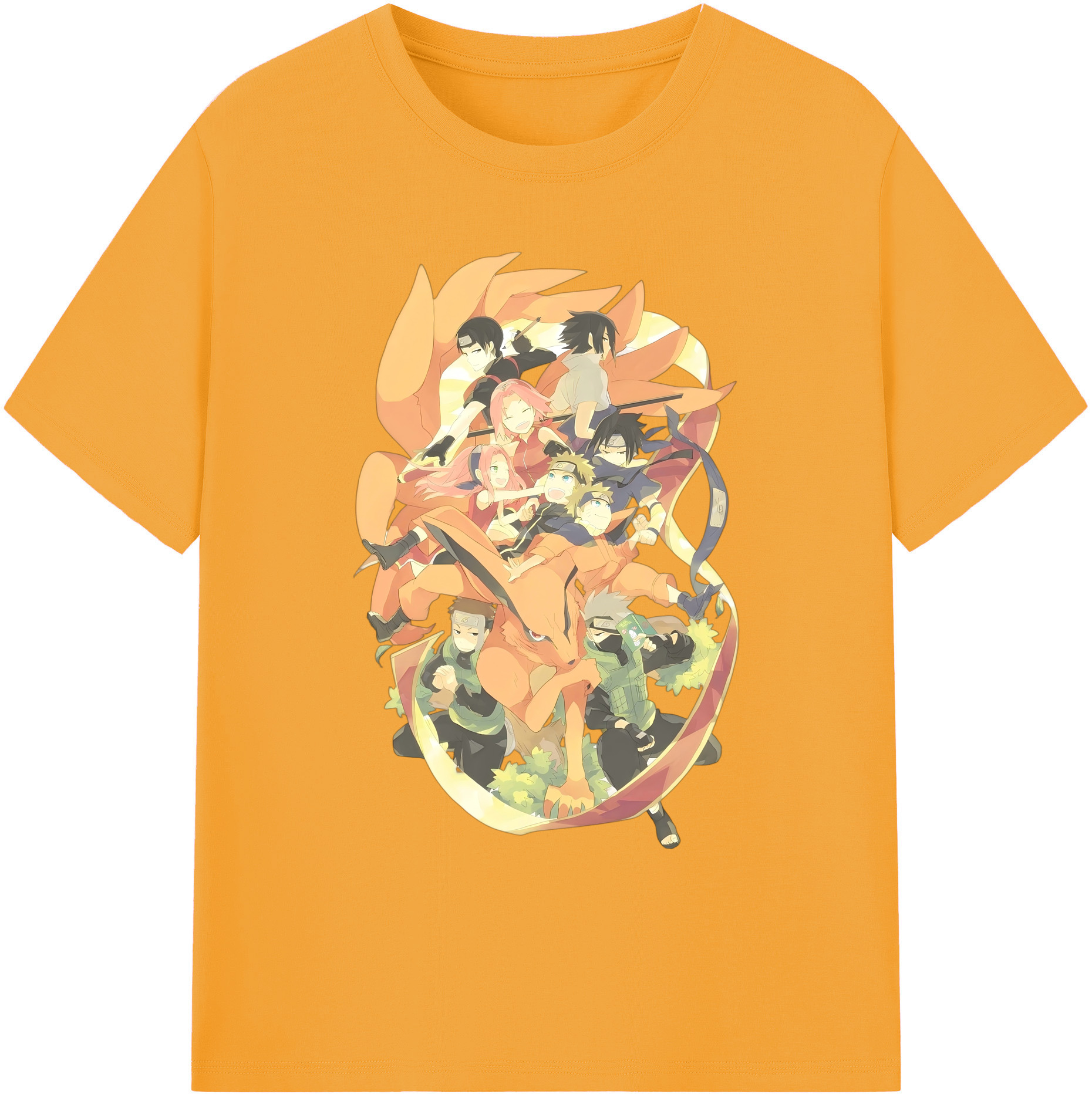 （画像用） NARUTO -ナルト- うずまき ナルト Uzumaki Naruto 綿100％ メンズ半袖Tシャツ｜肌触りやわらか＆通気性