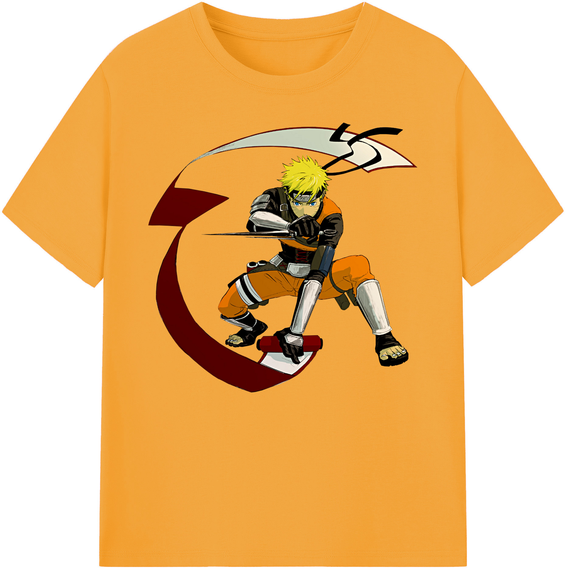 （画像用） NARUTO -ナルト- うずまき ナルト Uzumaki Naruto 綿100％ メンズ半袖Tシャツ｜肌触りやわらか＆通気性