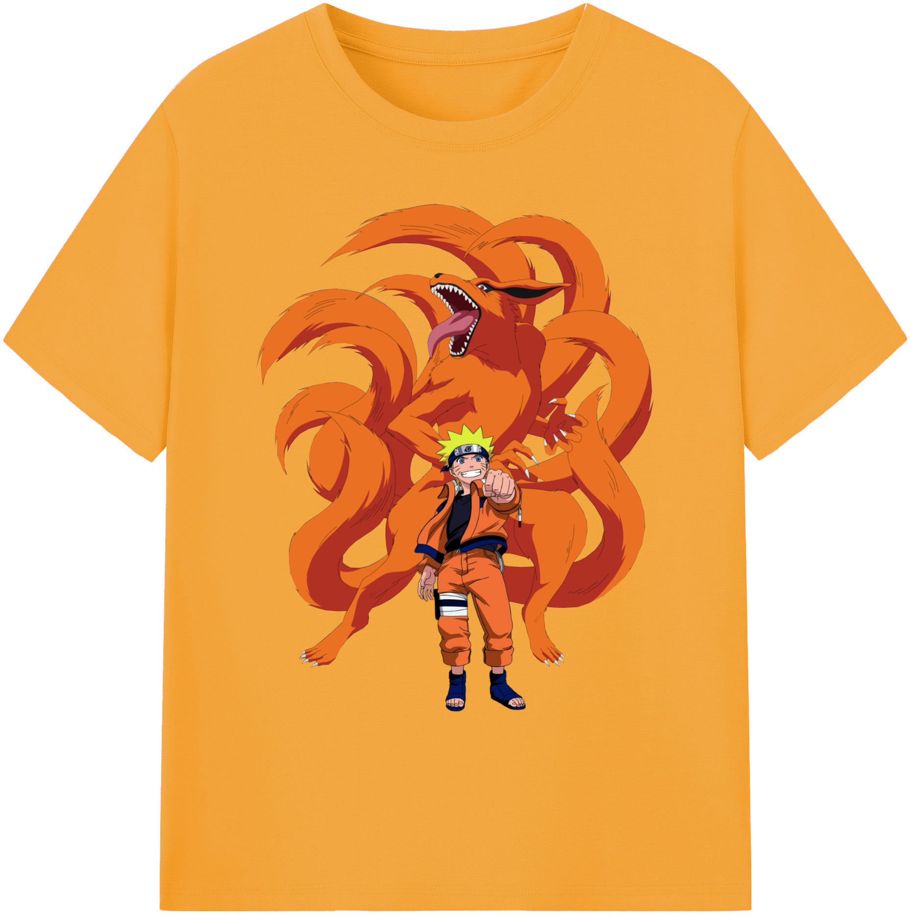 （画像用） NARUTO -ナルト- うずまき ナルト Uzumaki Naruto 綿100％ メンズ半袖Tシャツ｜肌触りやわらか＆通気性