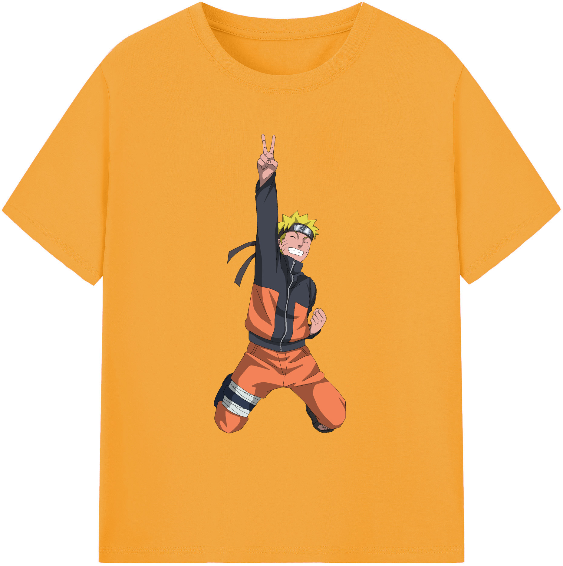 （画像用） NARUTO -ナルト- うずまき ナルト Uzumaki Naruto 綿100％ メンズ半袖Tシャツ｜肌触りやわらか＆通気性