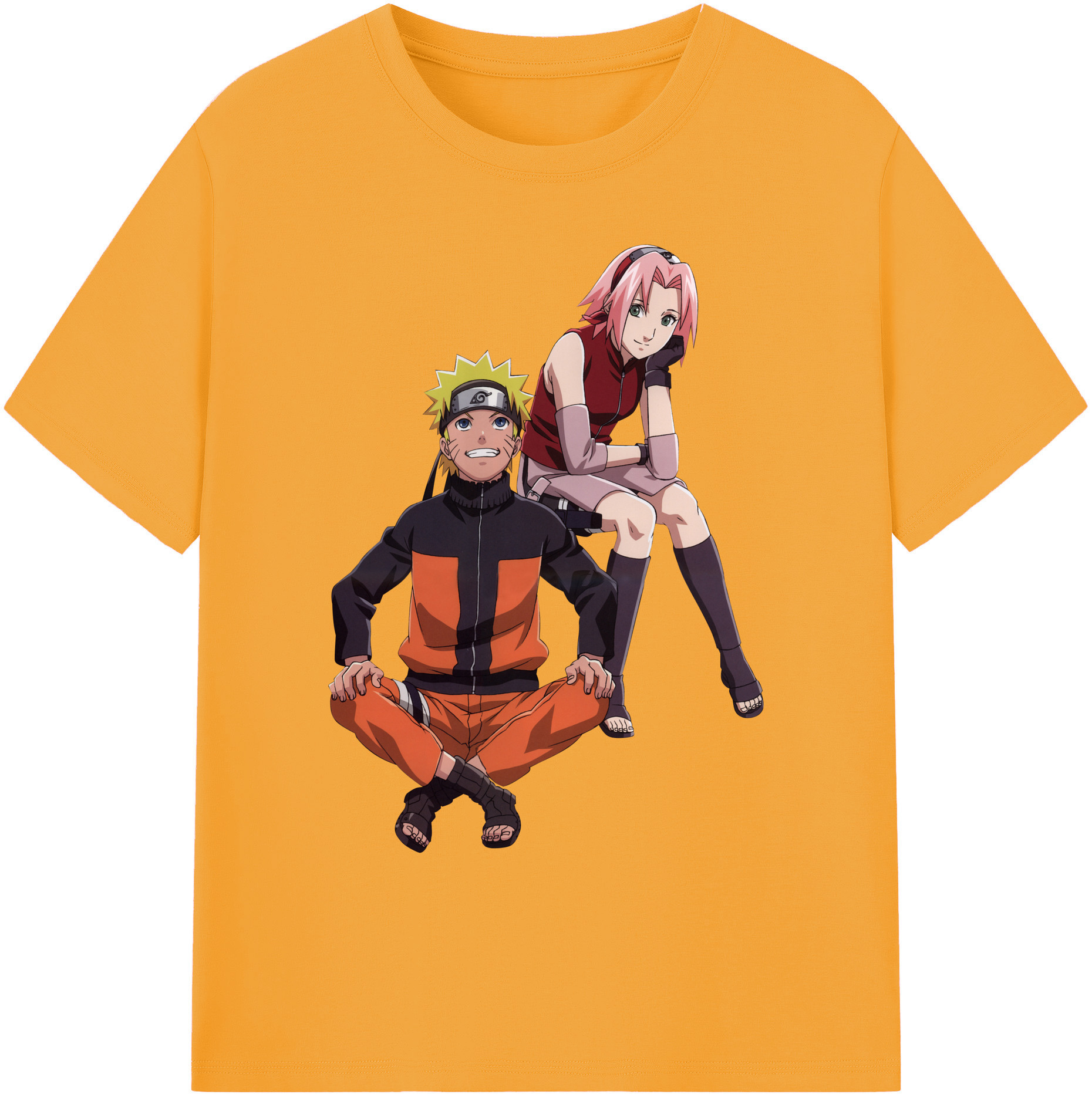 （画像用） NARUTO -ナルト- うずまき ナルト Uzumaki Naruto 綿100％ メンズ半袖Tシャツ｜肌触りやわらか＆通気性