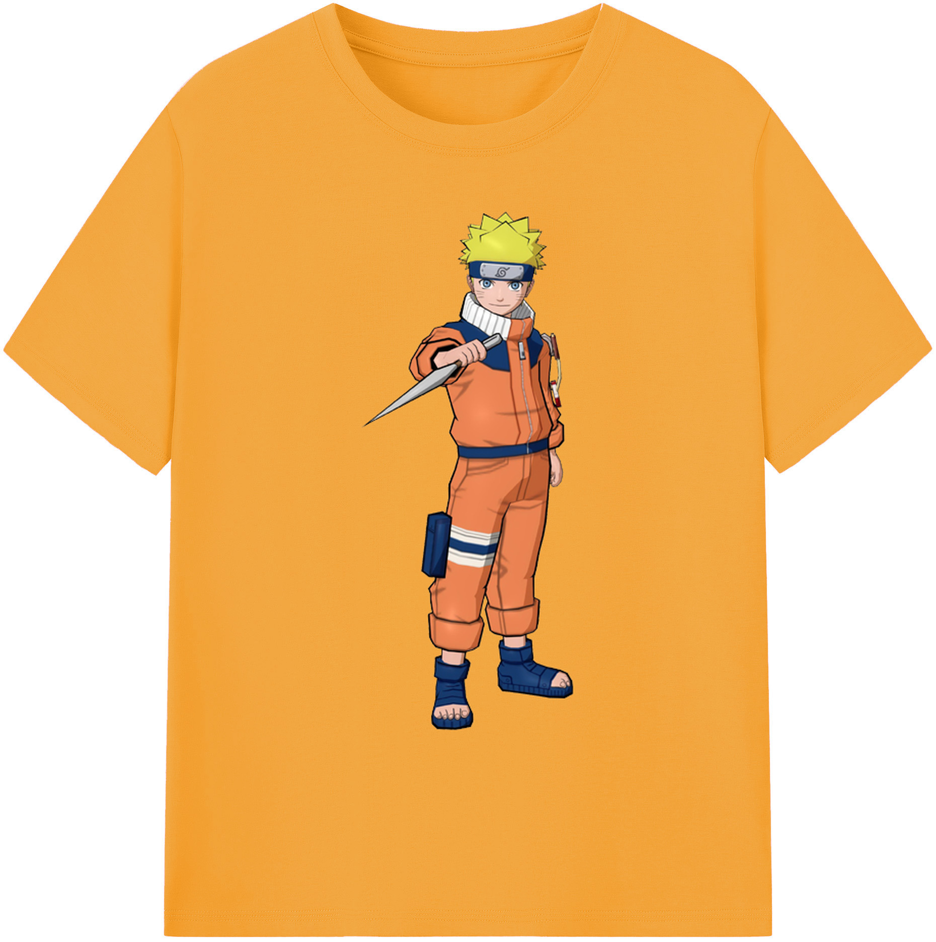 （画像用） NARUTO -ナルト- うずまき ナルト Uzumaki Naruto 綿100％ メンズ半袖Tシャツ｜肌触りやわらか＆通気性