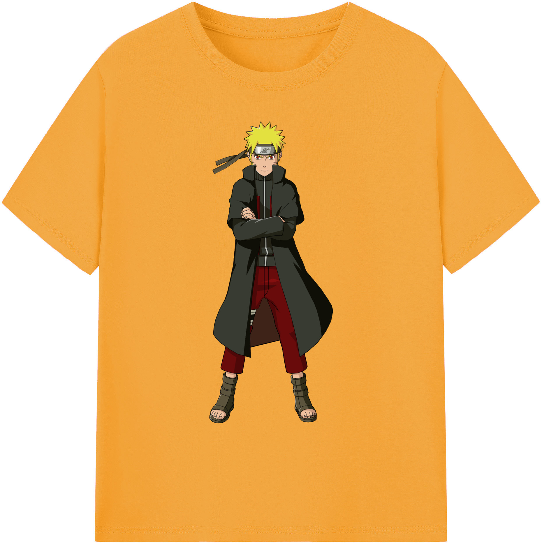 （画像用） NARUTO -ナルト- うずまき ナルト Uzumaki Naruto 綿100％ メンズ半袖Tシャツ｜肌触りやわらか＆通気性
