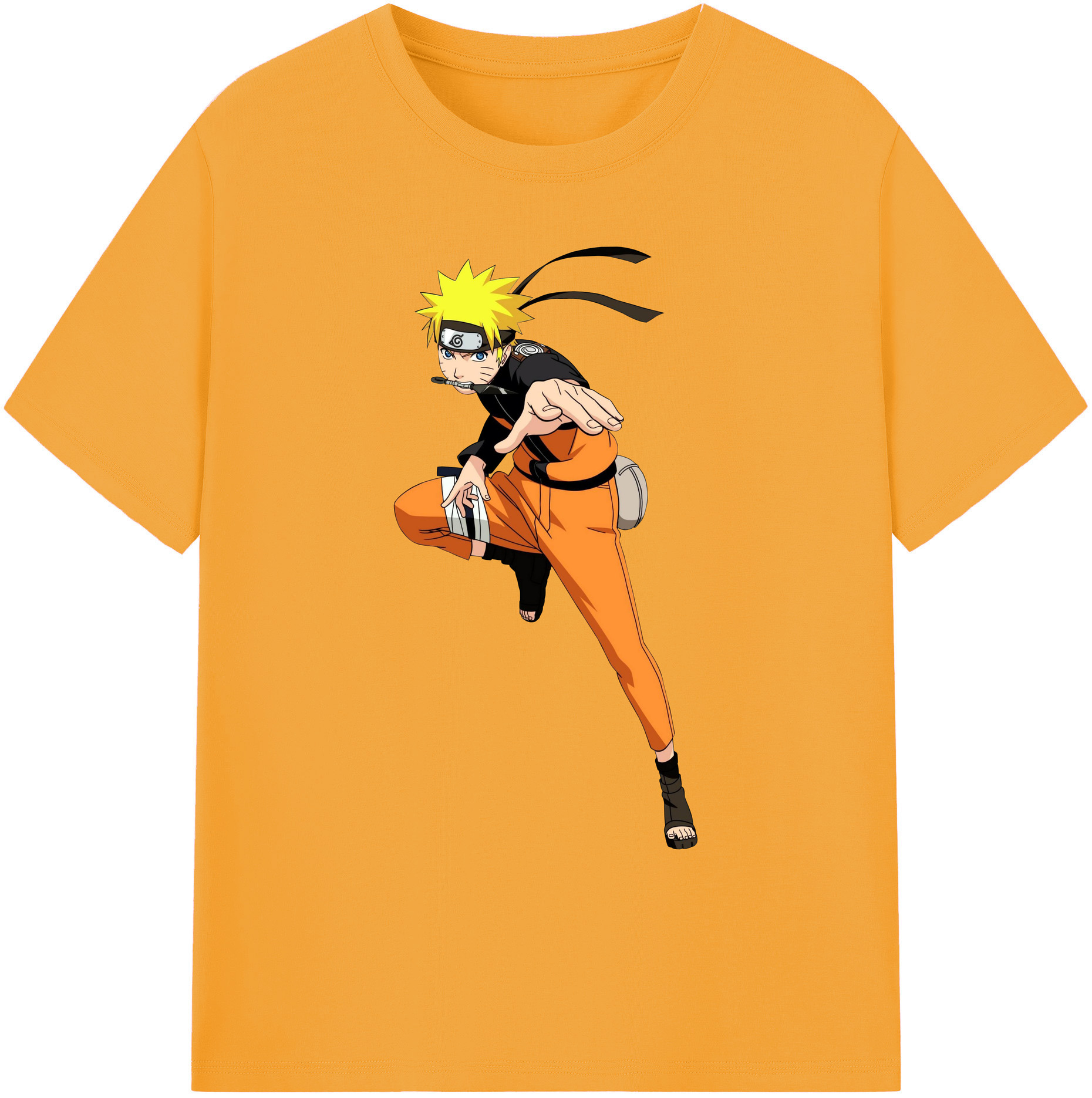 （画像用） NARUTO -ナルト- うずまき ナルト Uzumaki Naruto 綿100％ メンズ半袖Tシャツ｜肌触りやわらか＆通気性