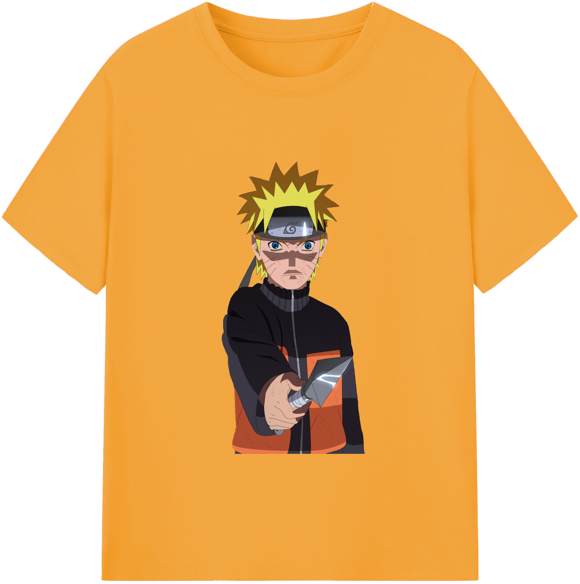 （画像用） NARUTO -ナルト- うずまき ナルト Uzumaki Naruto 綿100％ メンズ半袖Tシャツ｜肌触りやわらか＆通気性