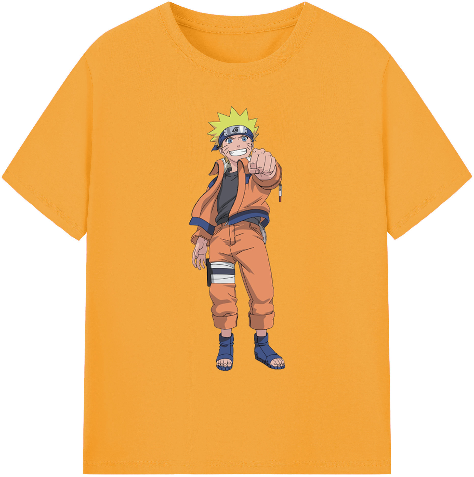 （画像用） NARUTO -ナルト- うずまき ナルト Uzumaki Naruto 綿100％ メンズ半袖Tシャツ｜肌触りやわらか＆通気性