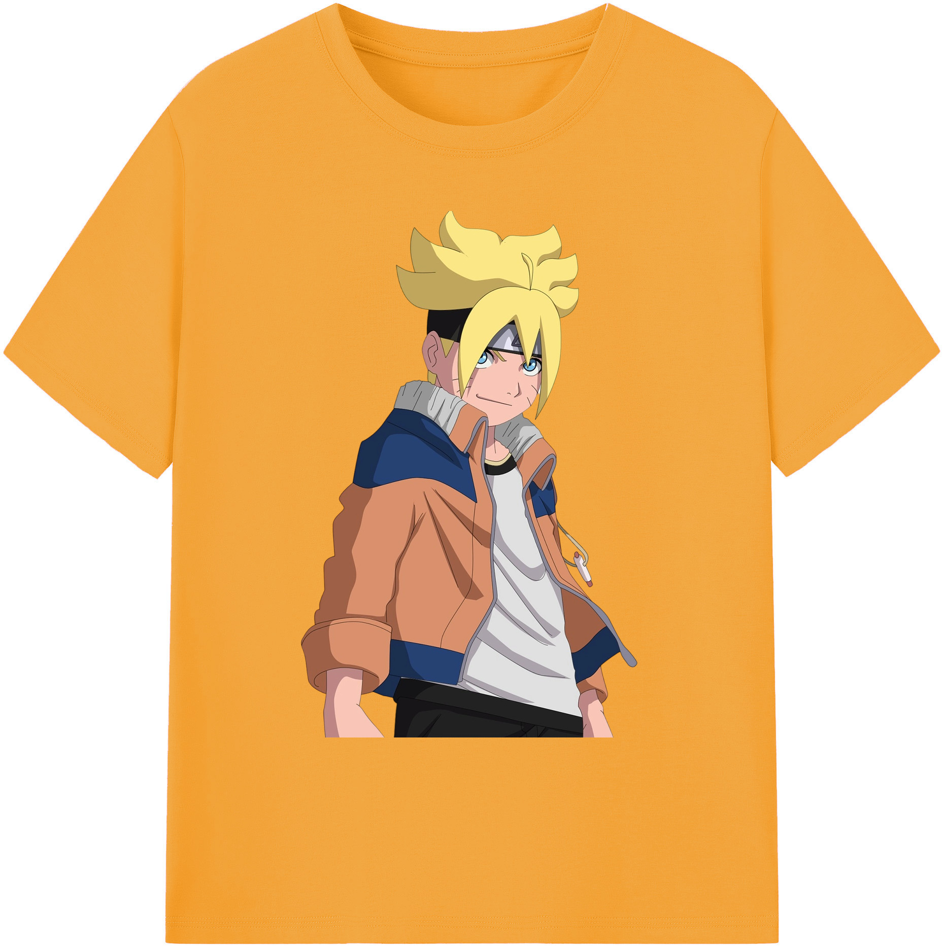 （画像用） NARUTO -ナルト- うずまき ナルト Uzumaki Naruto 綿100％ メンズ半袖Tシャツ｜肌触りやわらか＆通気性