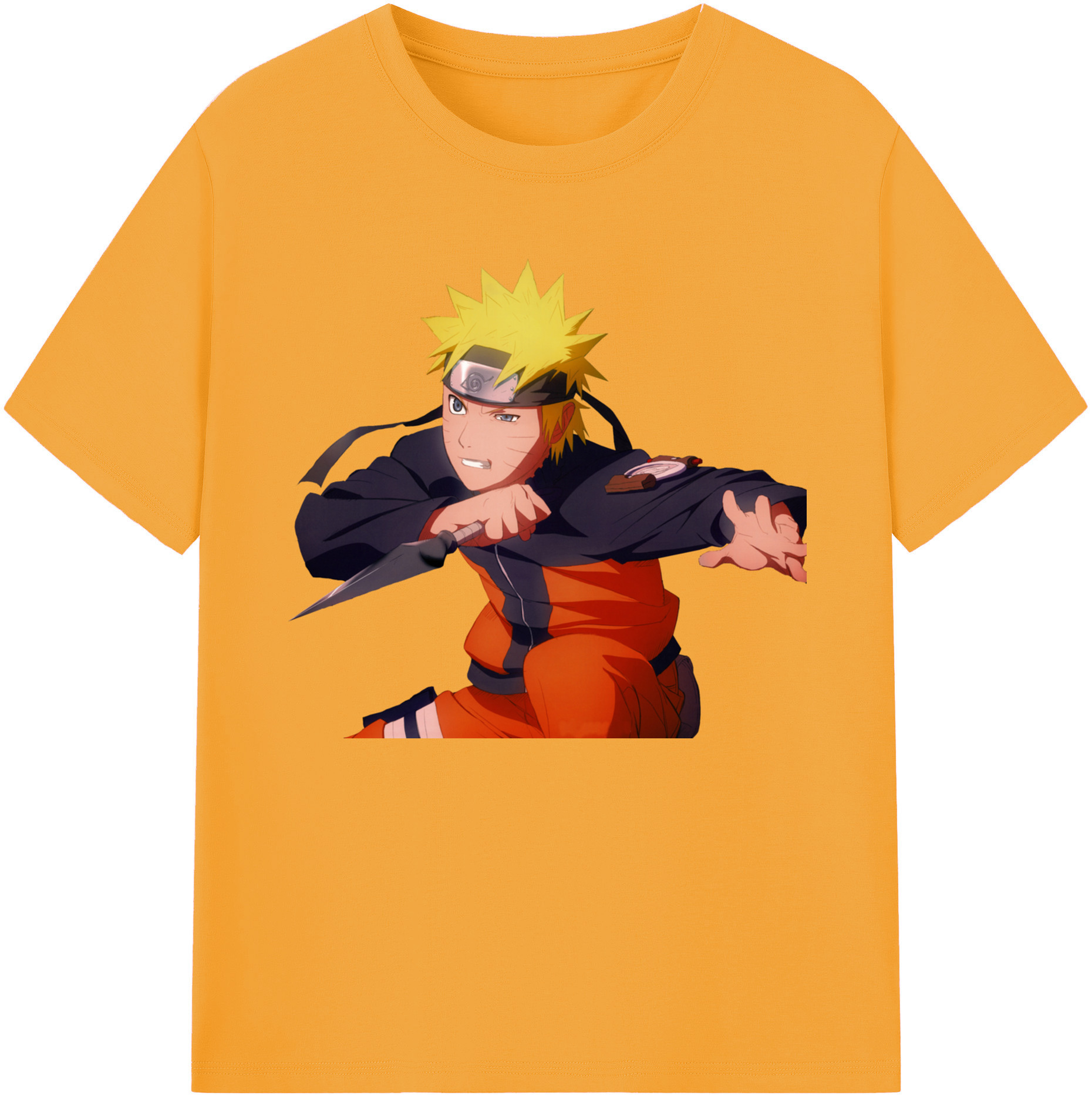 （画像用） NARUTO -ナルト- うずまき ナルト Uzumaki Naruto 綿100％ メンズ半袖Tシャツ｜肌触りやわらか＆通気性