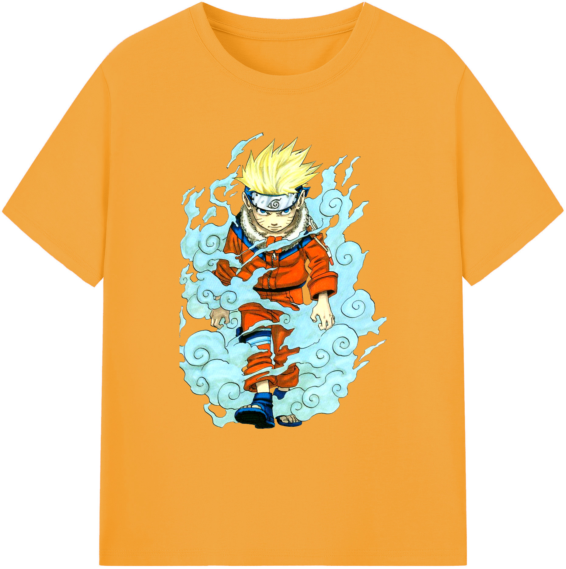 （画像用） NARUTO -ナルト- うずまき ナルト Uzumaki Naruto 綿100％ メンズ半袖Tシャツ｜肌触りやわらか＆通気性