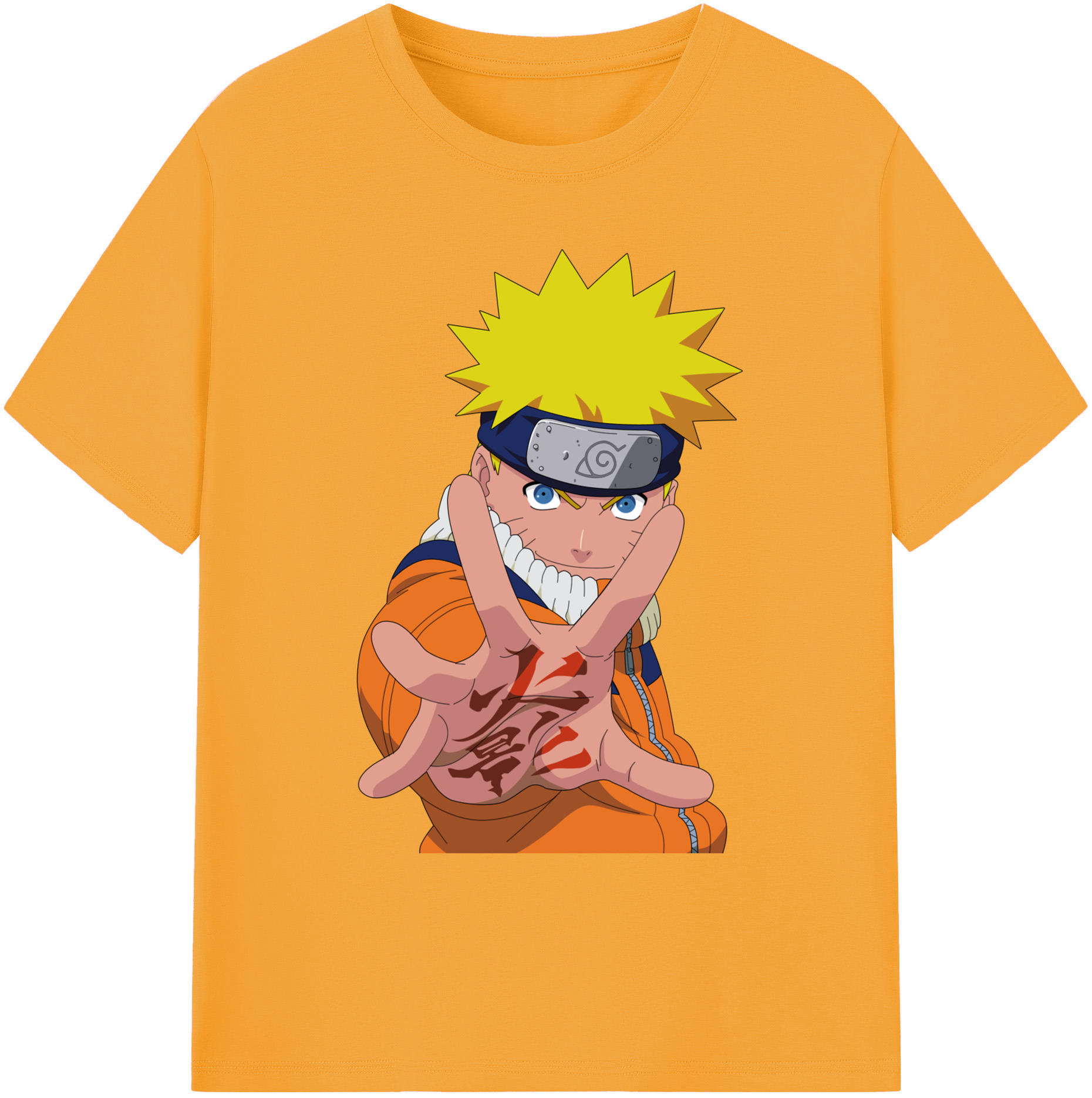 （画像用） NARUTO -ナルト- うずまき ナルト Uzumaki Naruto 綿100％ メンズ半袖Tシャツ｜肌触りやわらか＆通気性