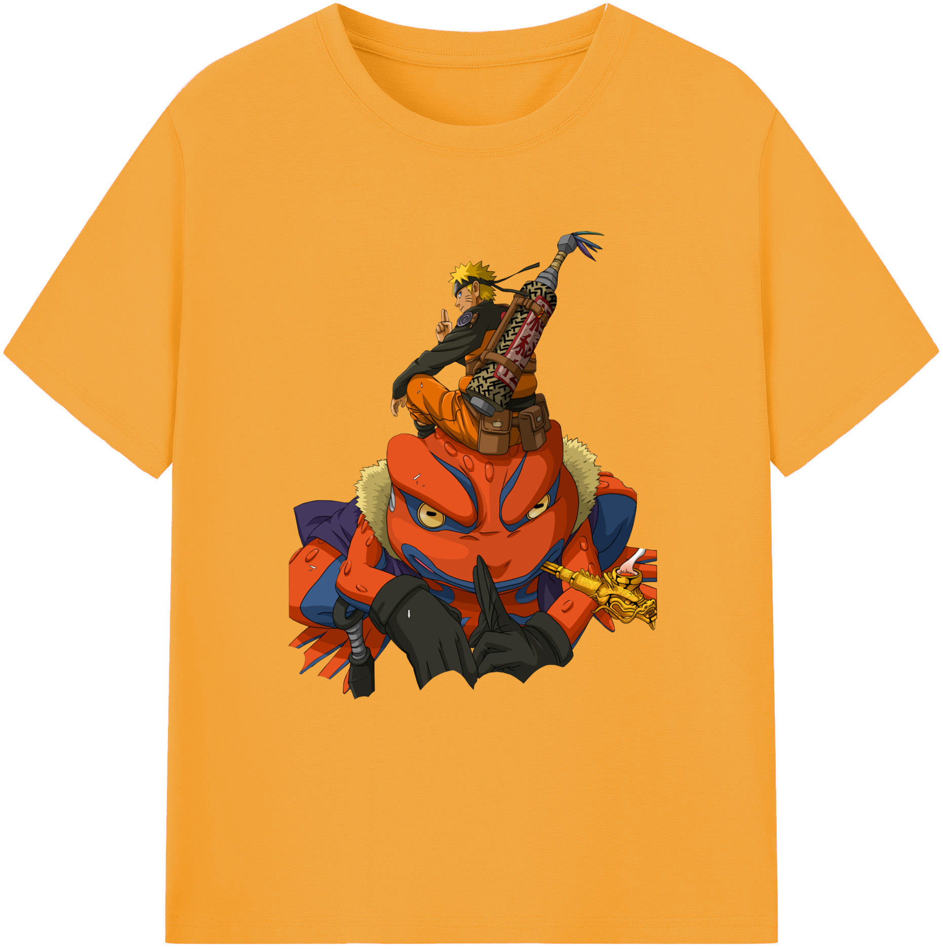 （画像用） NARUTO -ナルト- うずまき ナルト Uzumaki Naruto 綿100％ メンズ半袖Tシャツ｜肌触りやわらか＆通気性