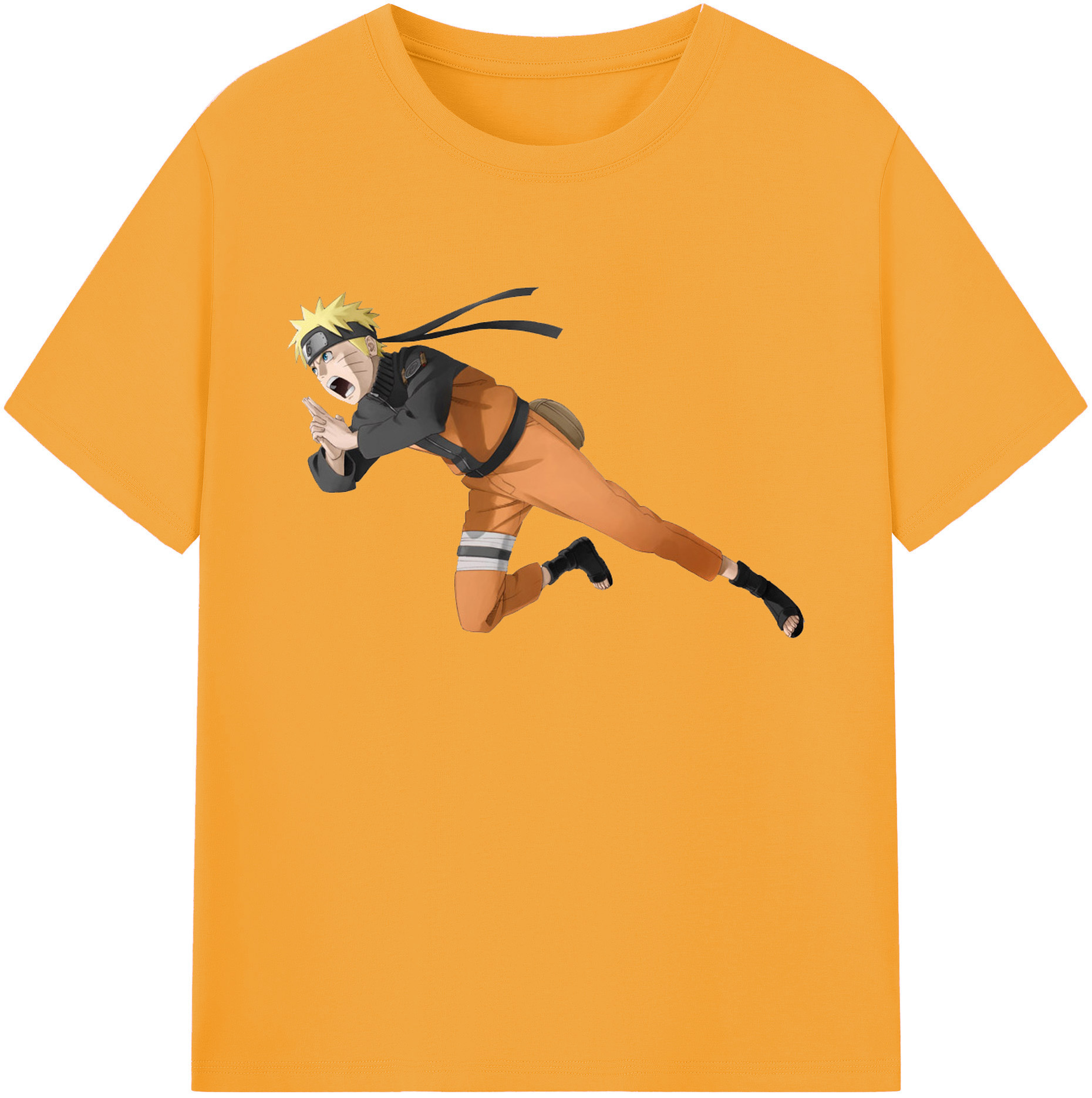 （画像用） NARUTO -ナルト- うずまき ナルト Uzumaki Naruto 綿100％ メンズ半袖Tシャツ｜肌触りやわらか＆通気性