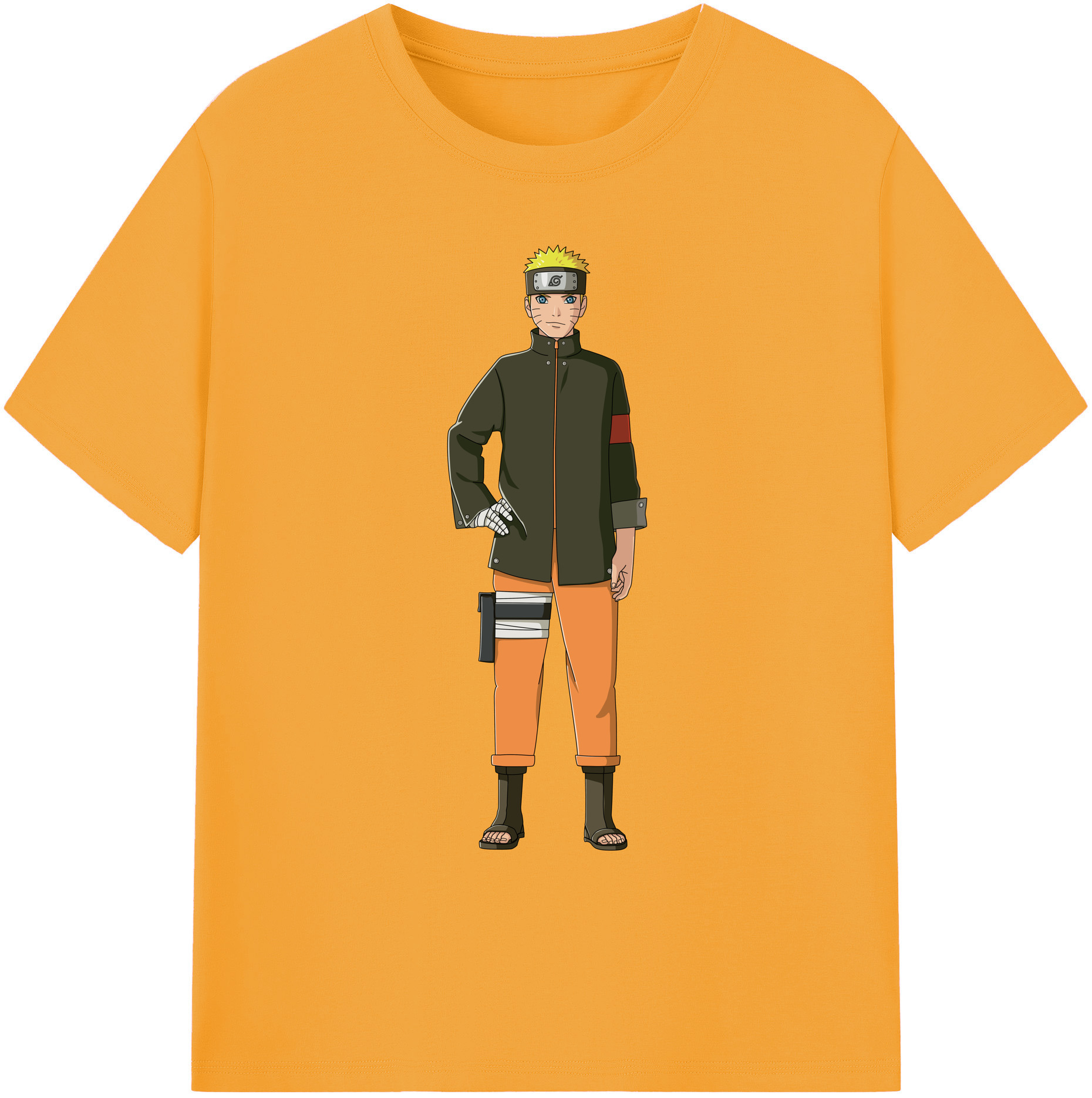 （画像用） NARUTO -ナルト- うずまき ナルト Uzumaki Naruto 綿100％ メンズ半袖Tシャツ｜肌触りやわらか＆通気性