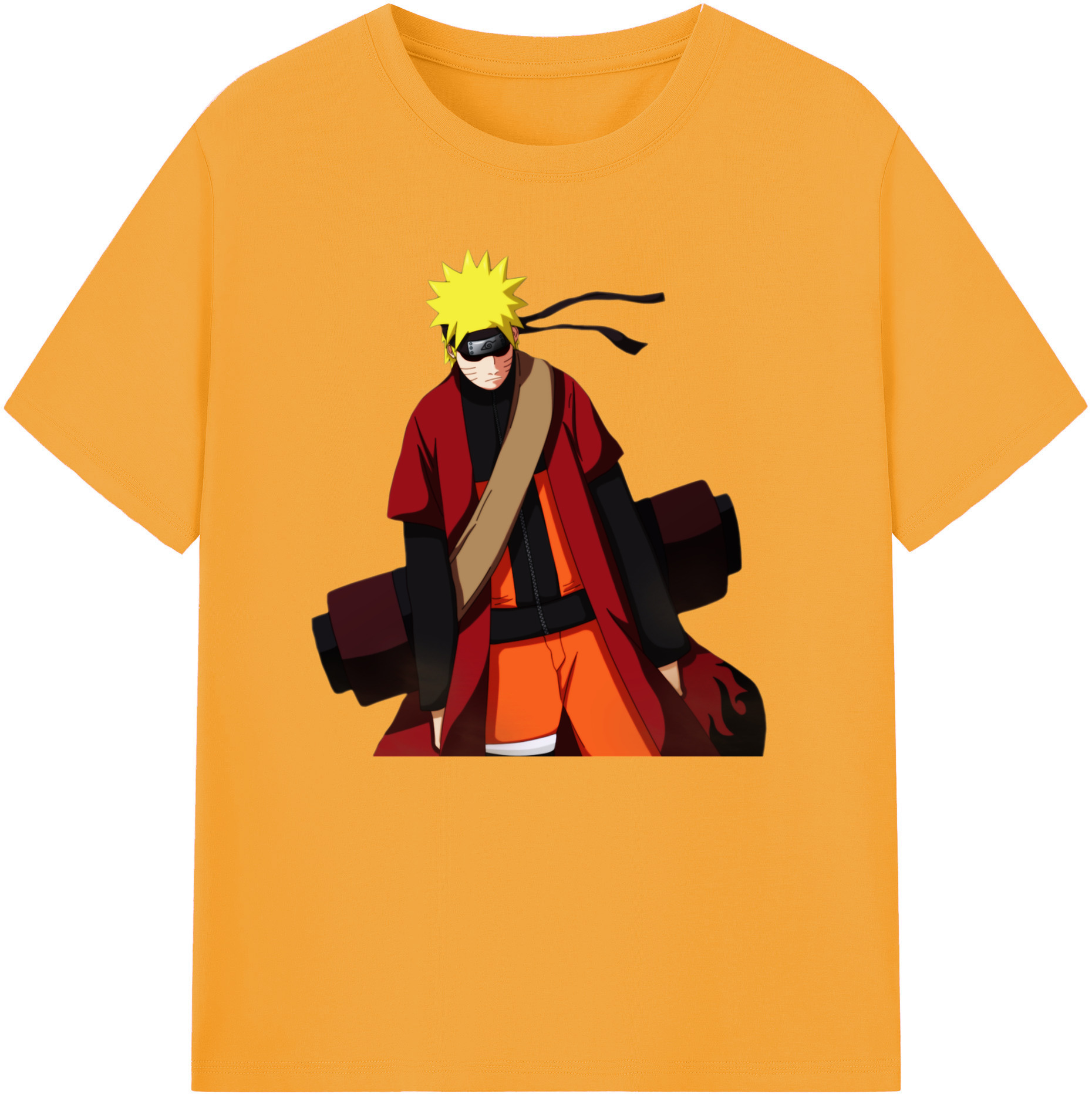（画像用） NARUTO -ナルト- うずまき ナルト Uzumaki Naruto 綿100％ メンズ半袖Tシャツ｜肌触りやわらか＆通気性