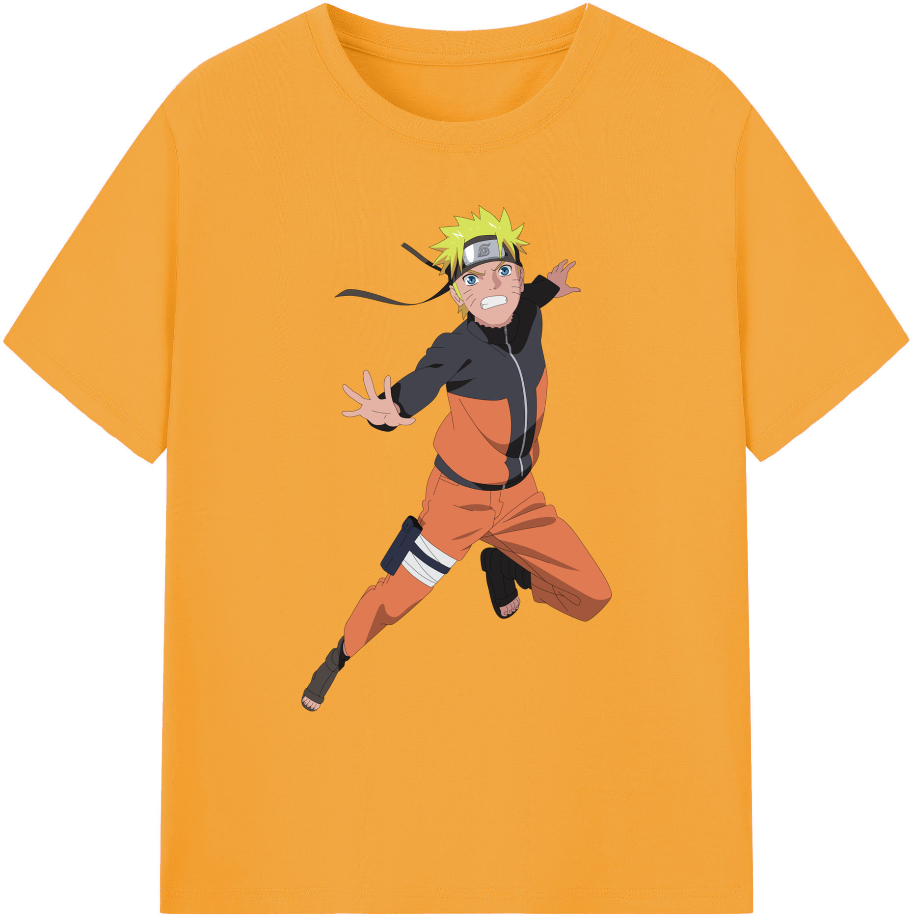 （画像用） NARUTO -ナルト- うずまき ナルト Uzumaki Naruto 綿100％ メンズ半袖Tシャツ｜肌触りやわらか＆通気性