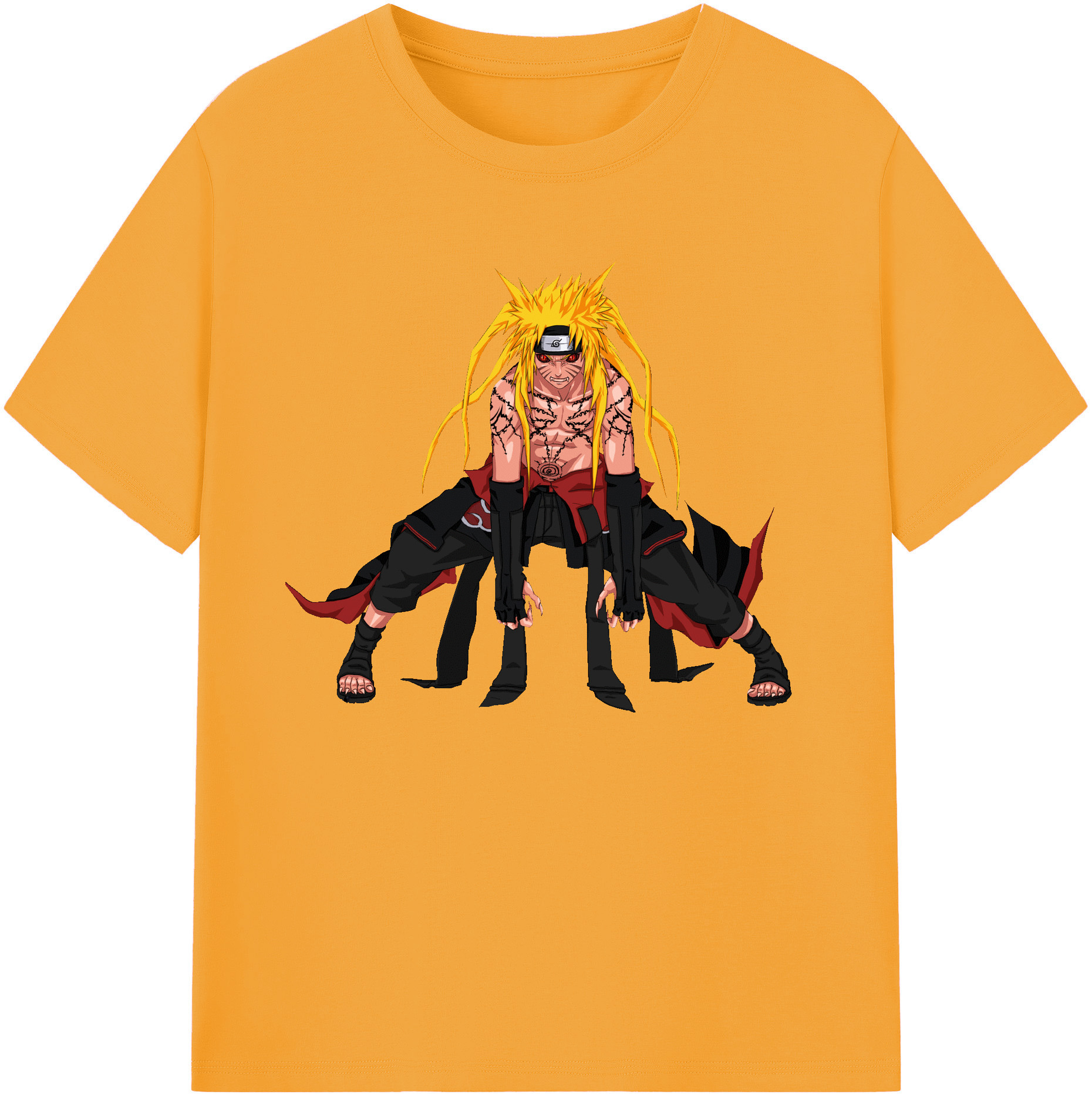 （画像用） NARUTO -ナルト- うずまき ナルト Uzumaki Naruto 綿100％ メンズ半袖Tシャツ｜肌触りやわらか＆通気性