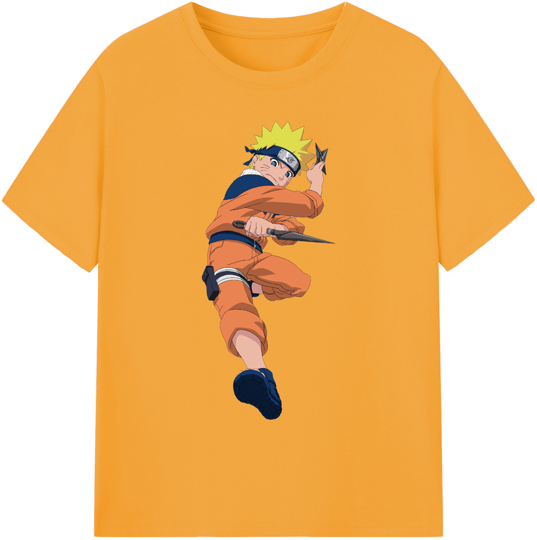 （画像用） NARUTO -ナルト- うずまき ナルト Uzumaki Naruto 綿100％ メンズ半袖Tシャツ｜肌触りやわらか＆通気性