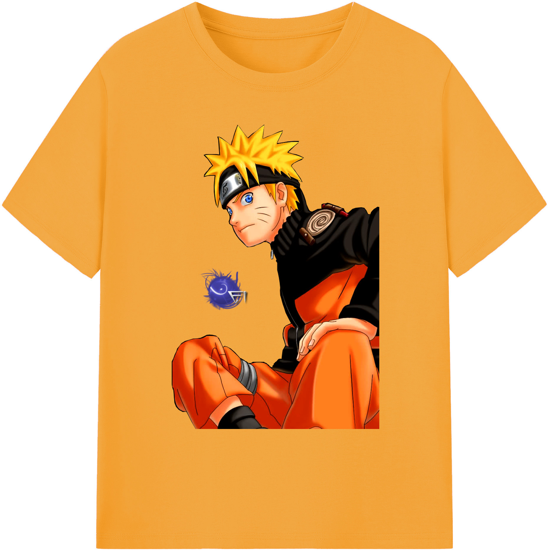 （画像用） NARUTO -ナルト- うずまき ナルト Uzumaki Naruto 綿100％ メンズ半袖Tシャツ｜肌触りやわらか＆通気性