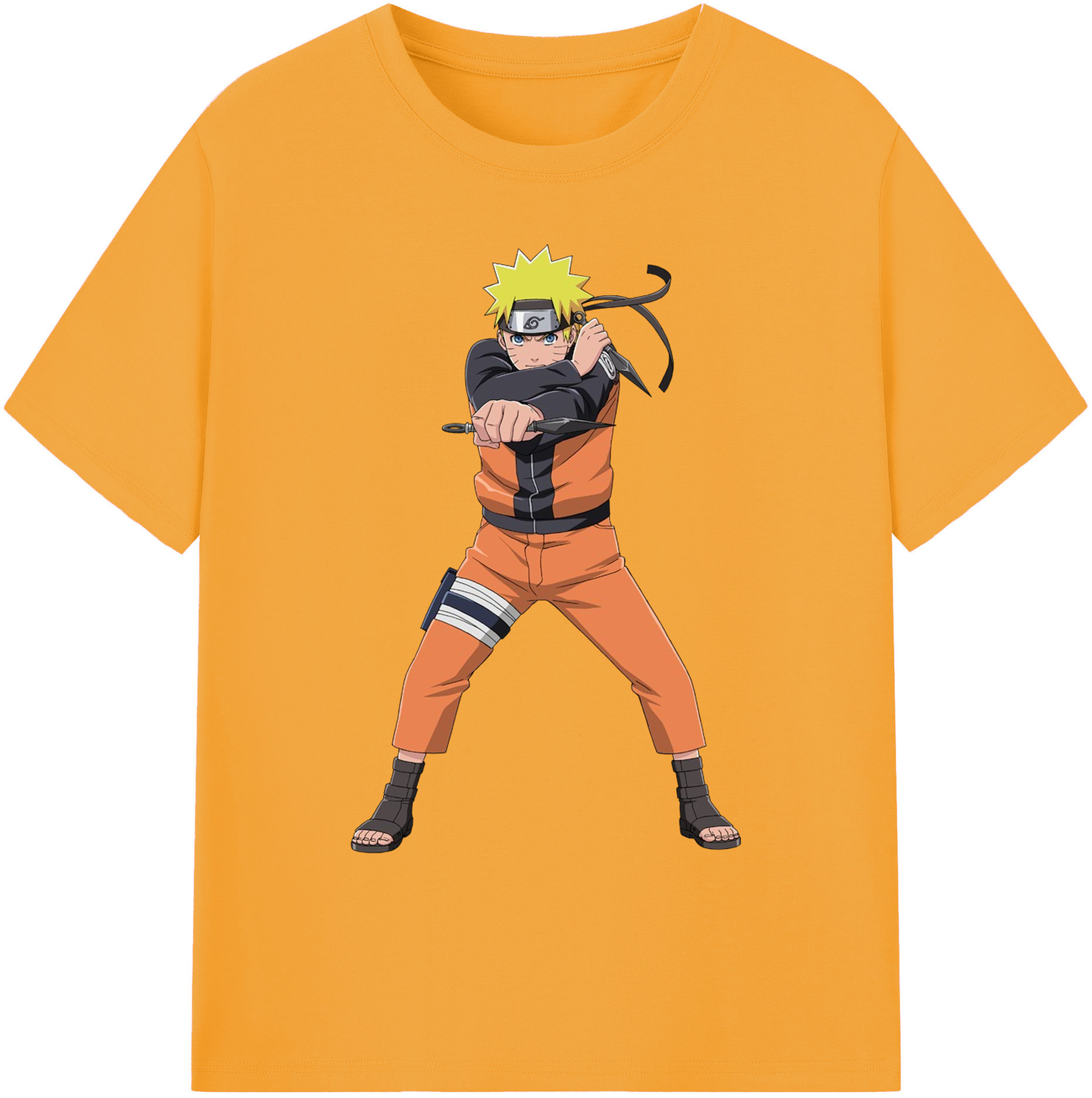 （画像用） NARUTO -ナルト- うずまき ナルト Uzumaki Naruto 綿100％ メンズ半袖Tシャツ｜肌触りやわらか＆通気性