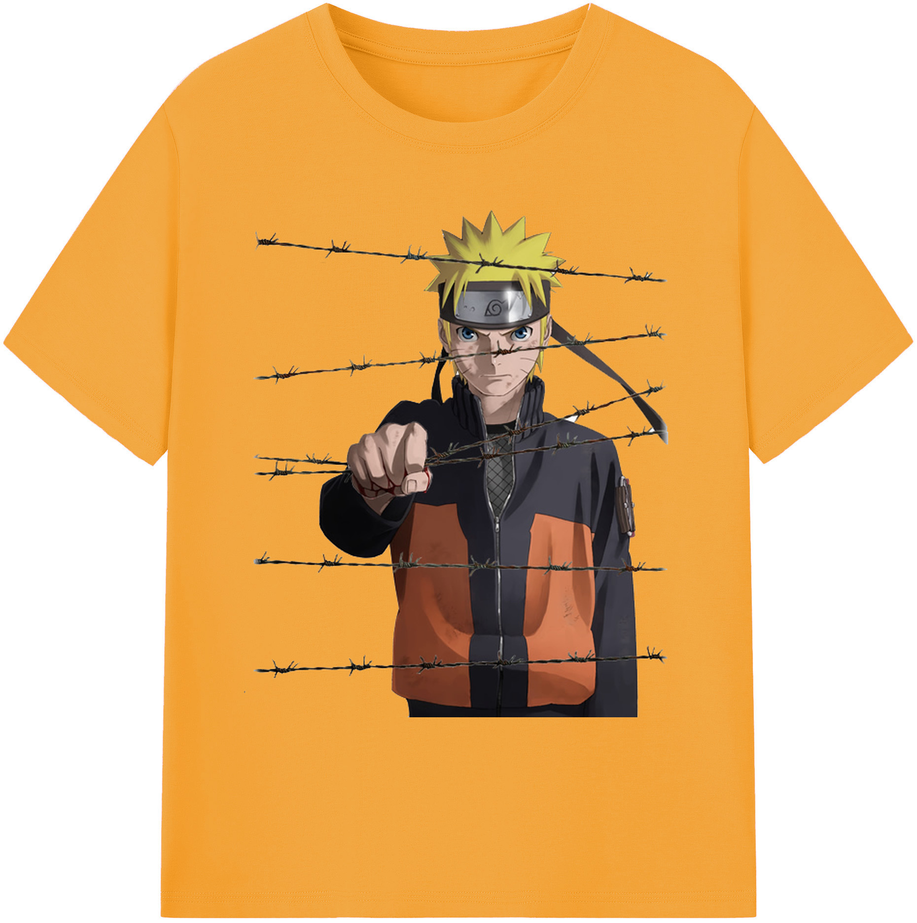 （画像用） NARUTO -ナルト- うずまき ナルト Uzumaki Naruto 綿100％ メンズ半袖Tシャツ｜肌触りやわらか＆通気性