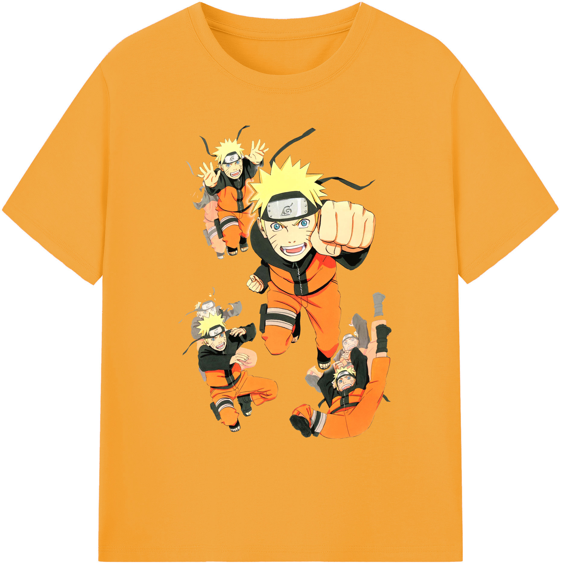 （画像用） NARUTO -ナルト- うずまき ナルト Uzumaki Naruto 綿100％ メンズ半袖Tシャツ｜肌触りやわらか＆通気性
