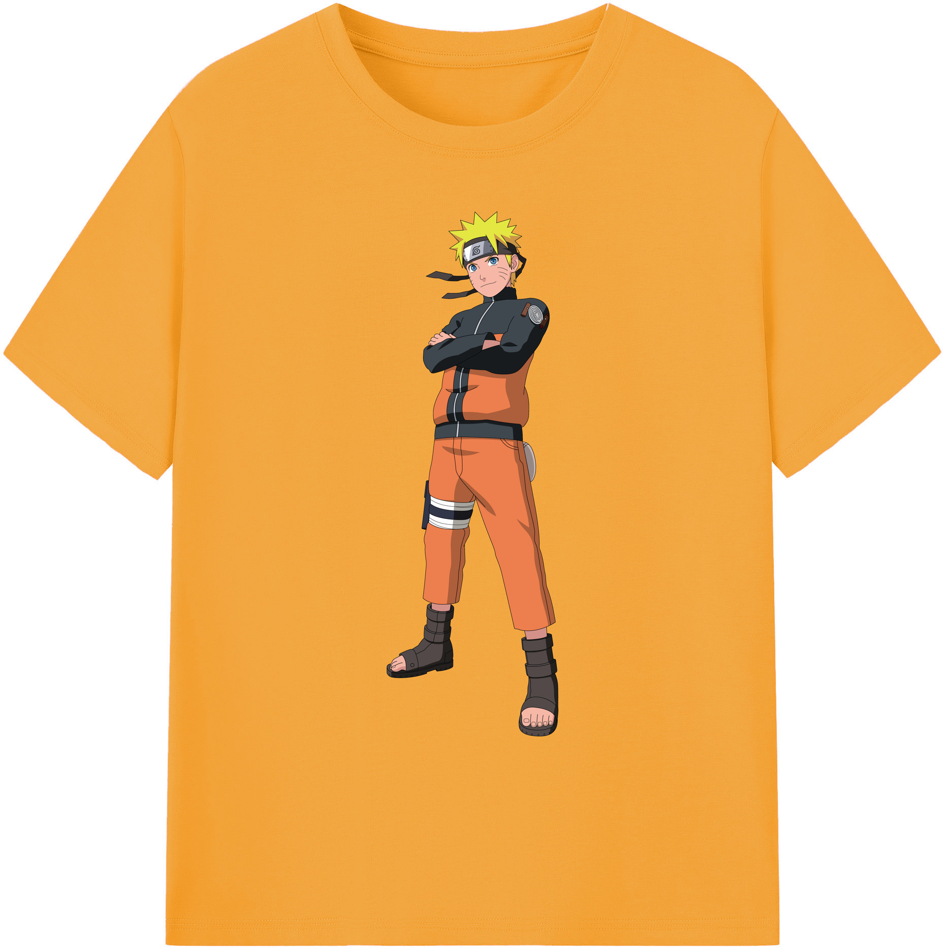 （画像用） NARUTO -ナルト- うずまき ナルト Uzumaki Naruto 綿100％ メンズ半袖Tシャツ｜肌触りやわらか＆通気性