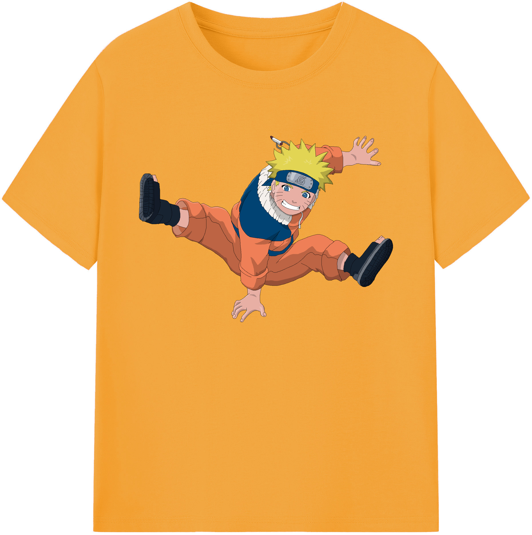 （画像用） NARUTO -ナルト- うずまき ナルト Uzumaki Naruto 綿100％ メンズ半袖Tシャツ｜肌触りやわらか＆通気性