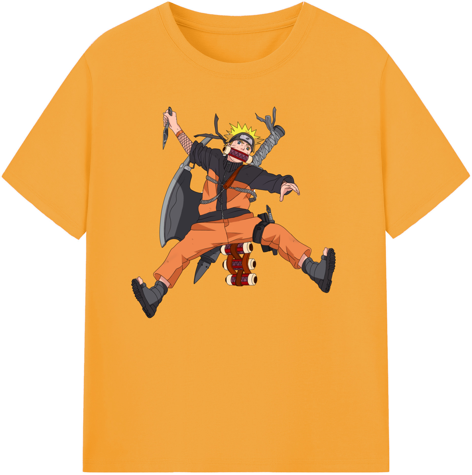 （画像用） NARUTO -ナルト- うずまき ナルト Uzumaki Naruto 綿100％ メンズ半袖Tシャツ｜肌触りやわらか＆通気性
