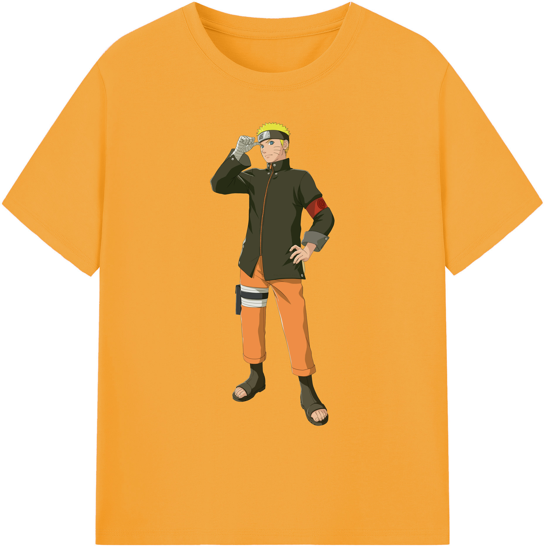 （画像用） NARUTO -ナルト- うずまき ナルト Uzumaki Naruto 綿100％ メンズ半袖Tシャツ｜肌触りやわらか＆通気性
